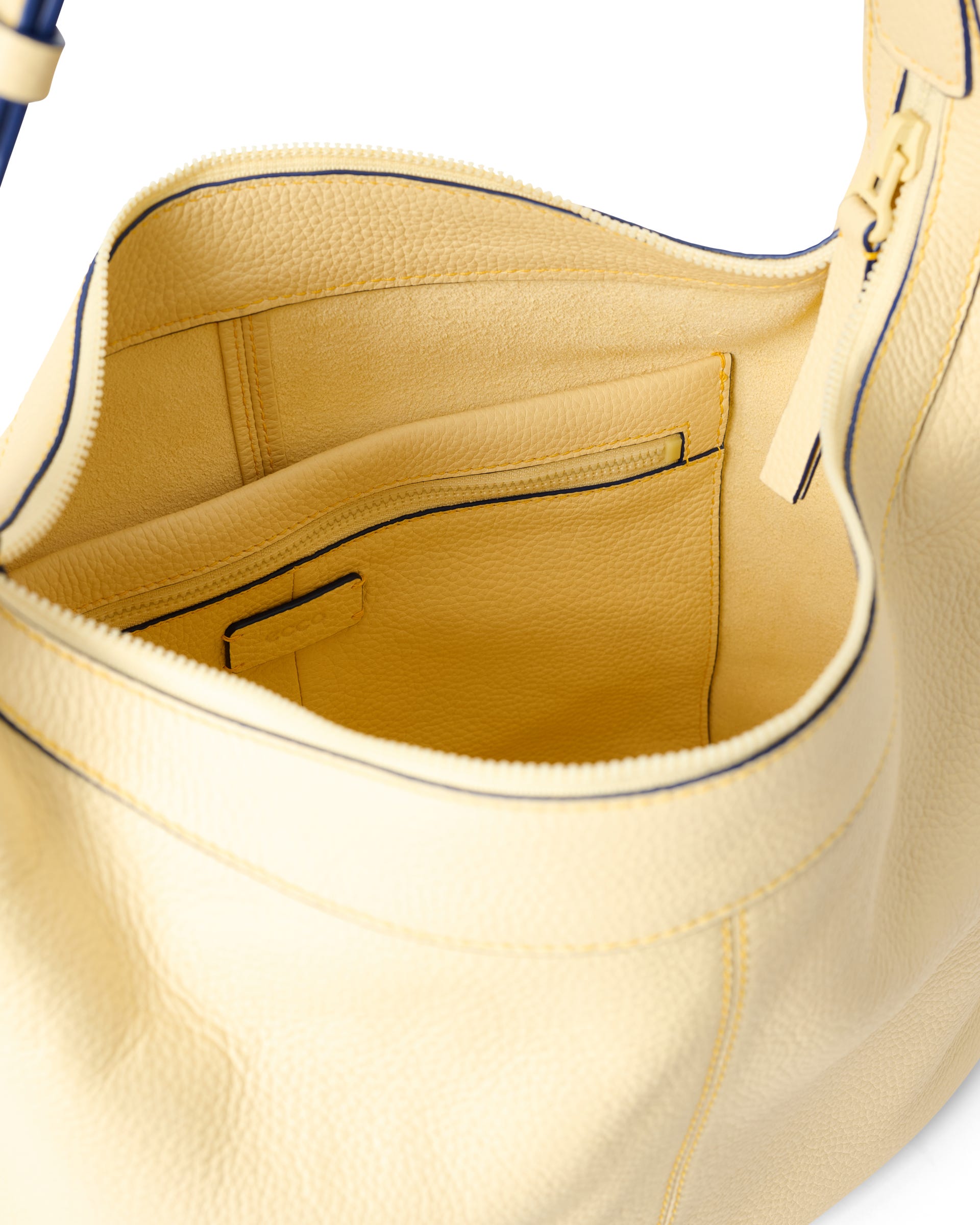 ECCO® Hobo Medium Organic Leather Hobo Bag - Yellow - Inside
