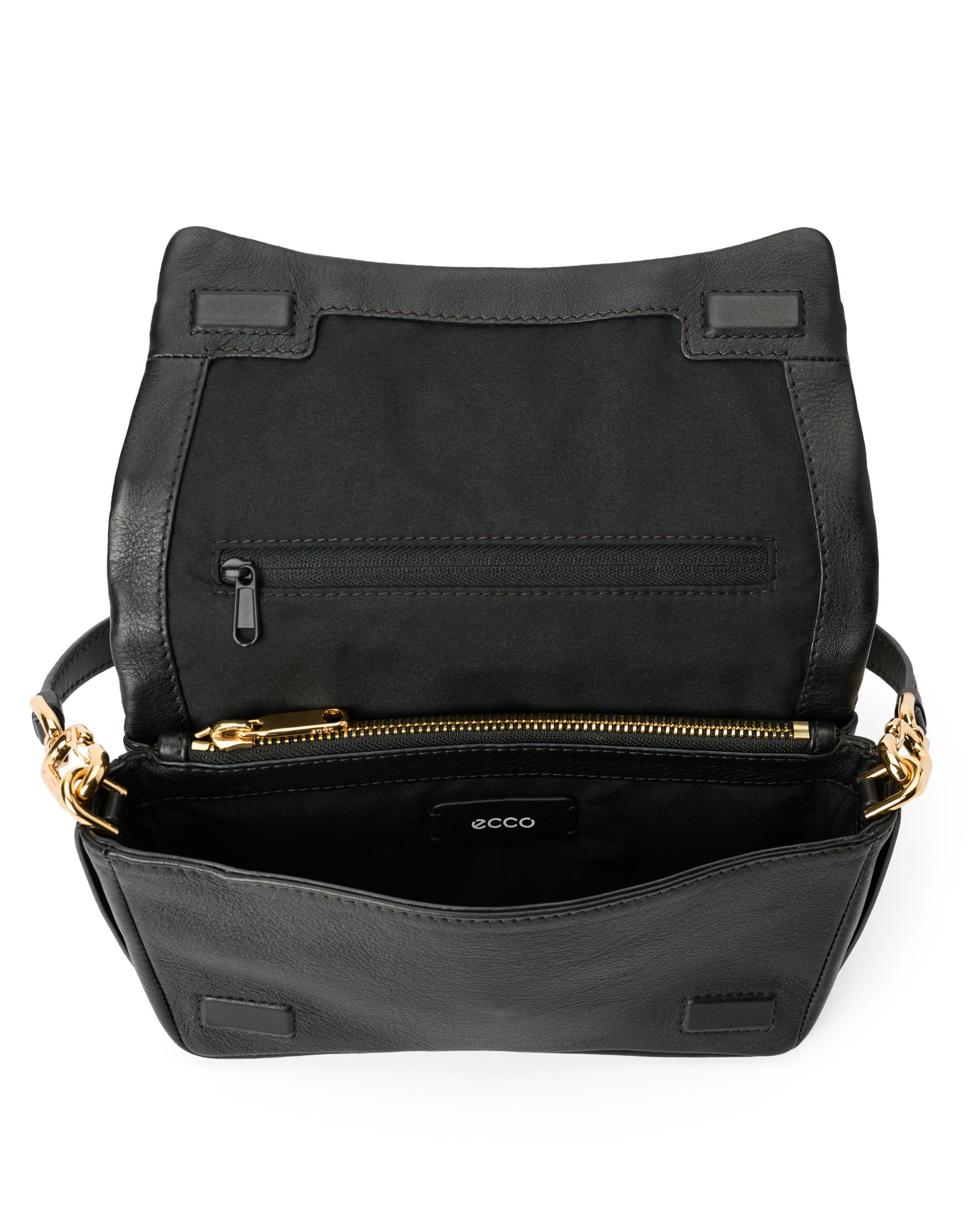 Skórzana torebka przez ramię ECCO® Pinch Bag - Czarny - Inside