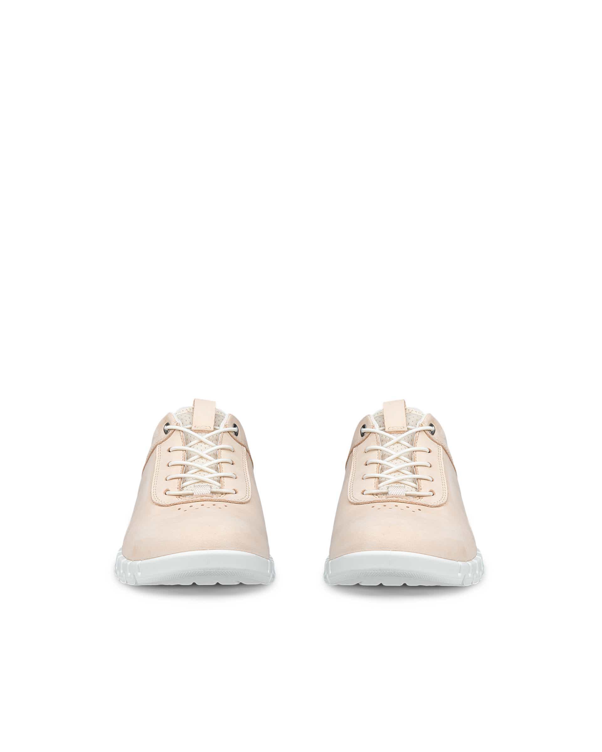 ECCO® GRUUV LITE Damen Nubuk-Schnürschuh - Beige - Front pair