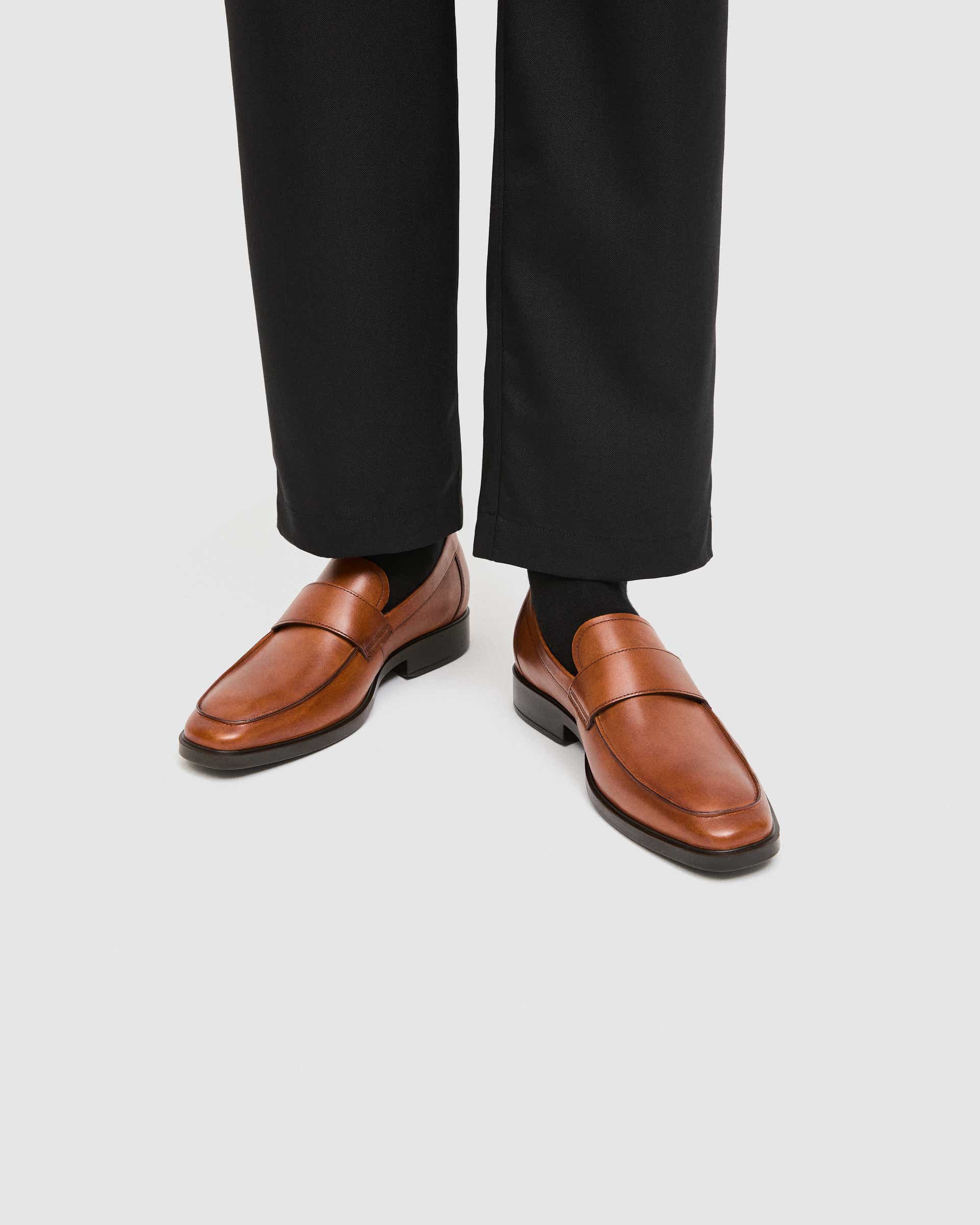 Men's ECCO® Metropole Milan Leather Loafer - Brown - Lifestyle image-1