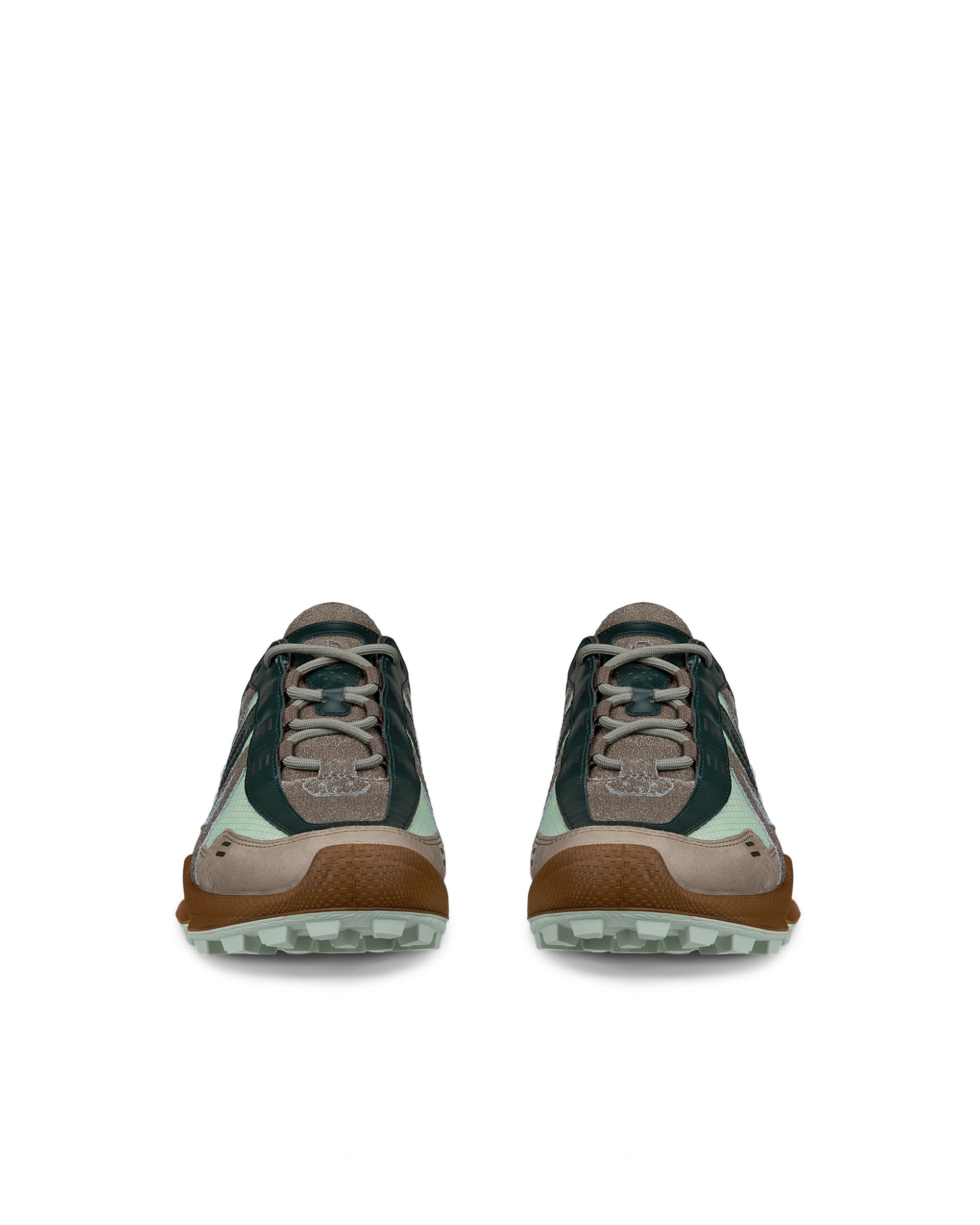ECCO® BIOM C-Trail baskets de plein air en cuir pour femme - Vert - Front pair