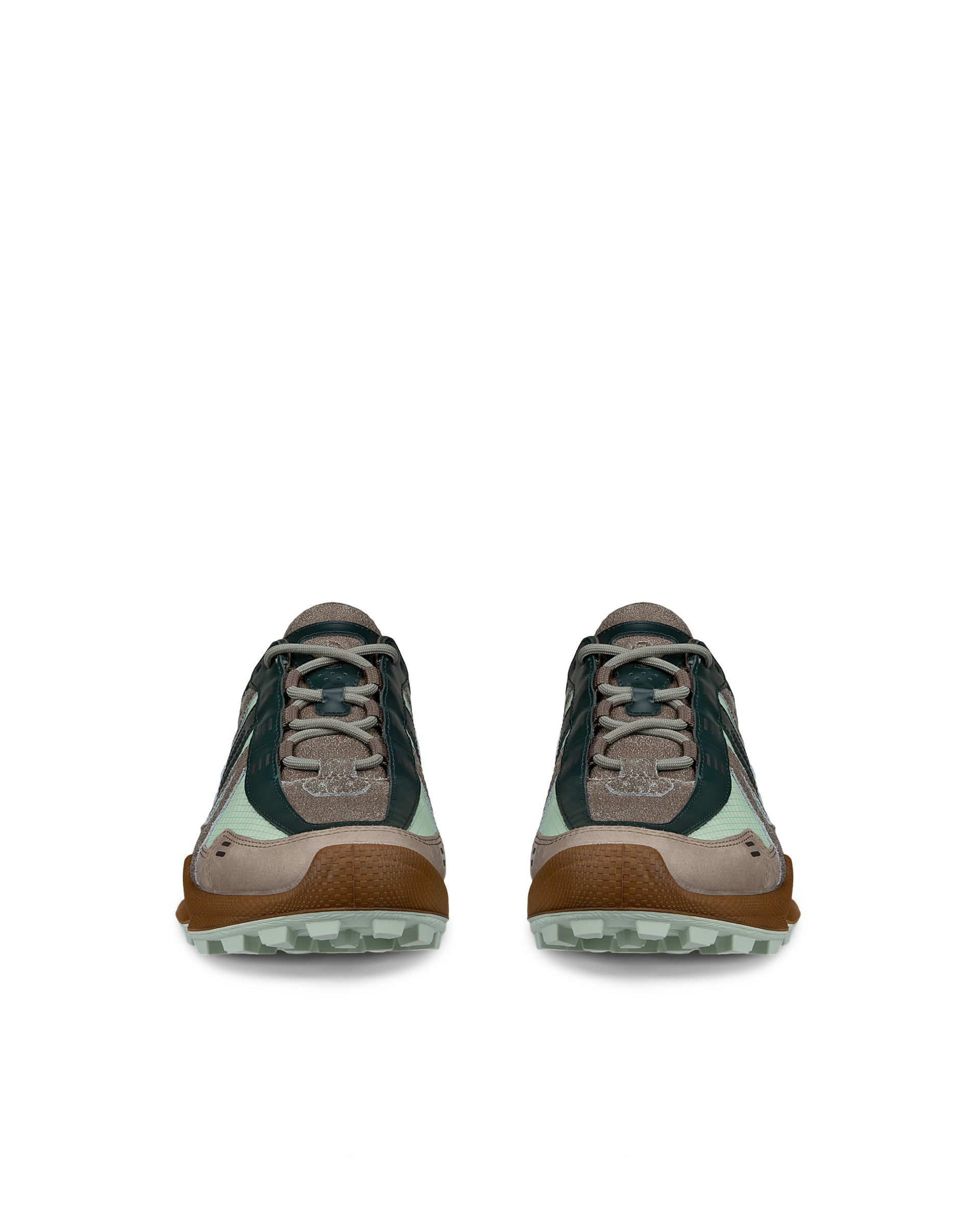 ECCO® BIOM C-Trail baskets de plein air en cuir pour femme - Vert - Front pair