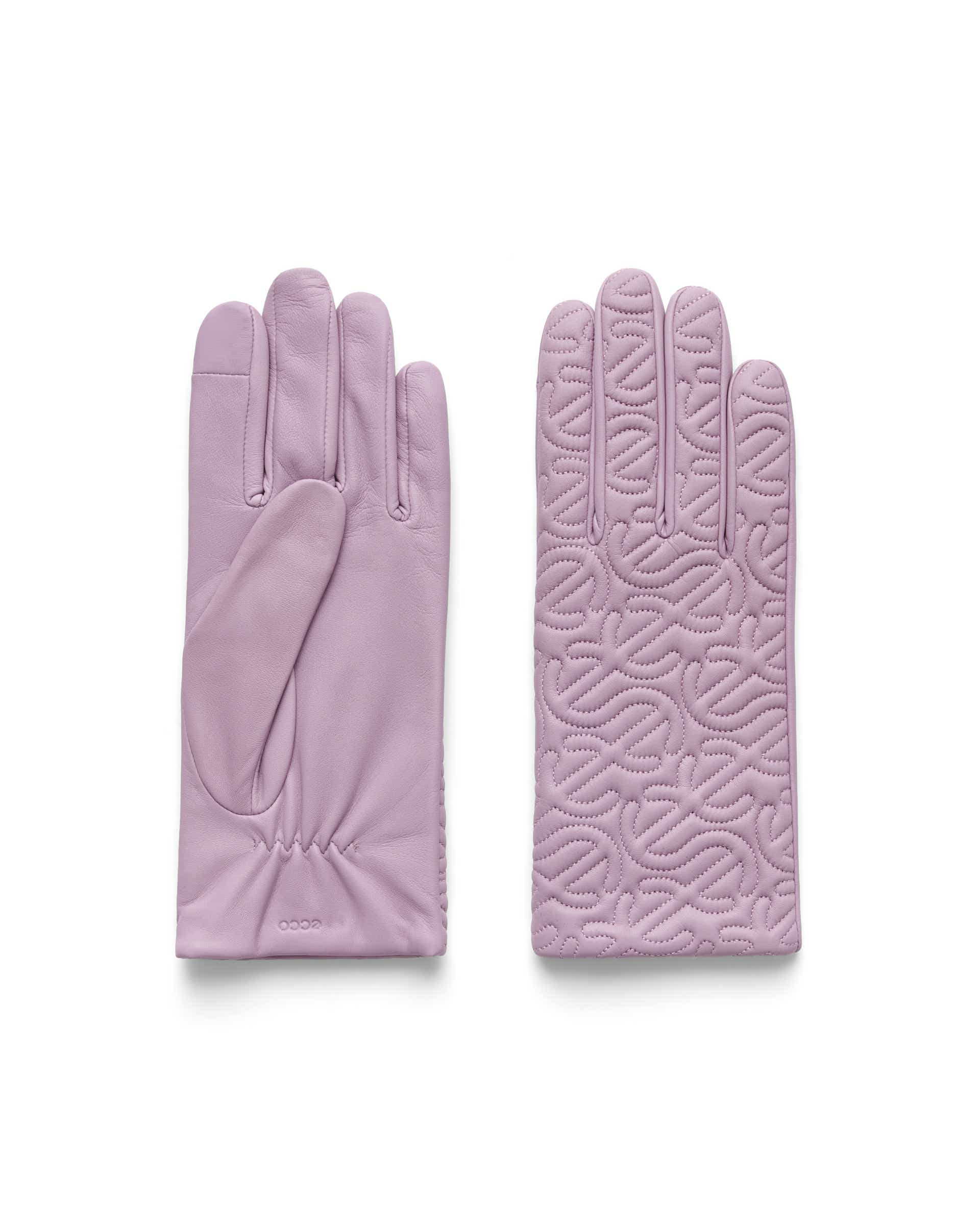 ECCO® gants en cuir pour femme - Violet - Main