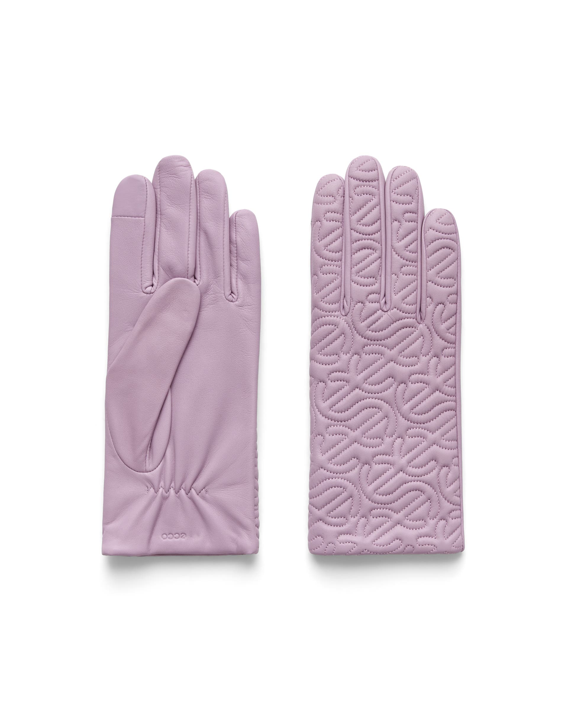 ECCO® gants en cuir pour femme - Violet - Main