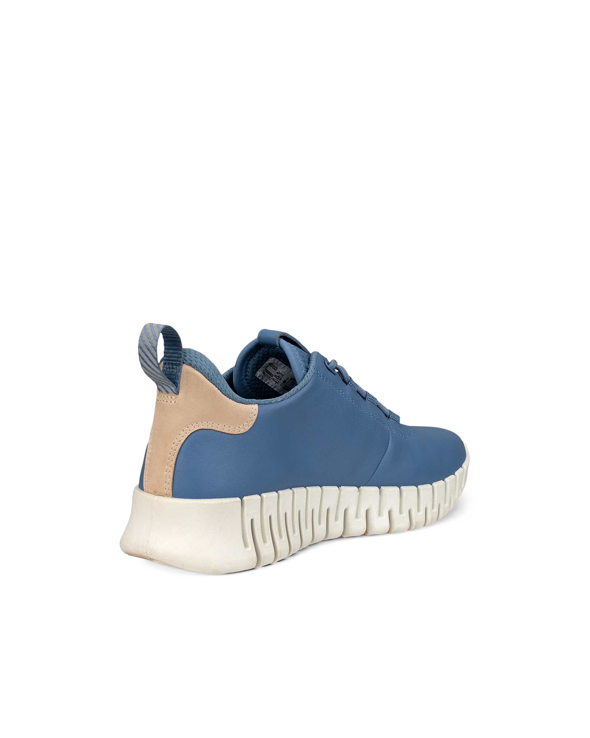 ECCO Gruuv Flexible Sole ウィメンズ レザースニーカー - ブルー - Back