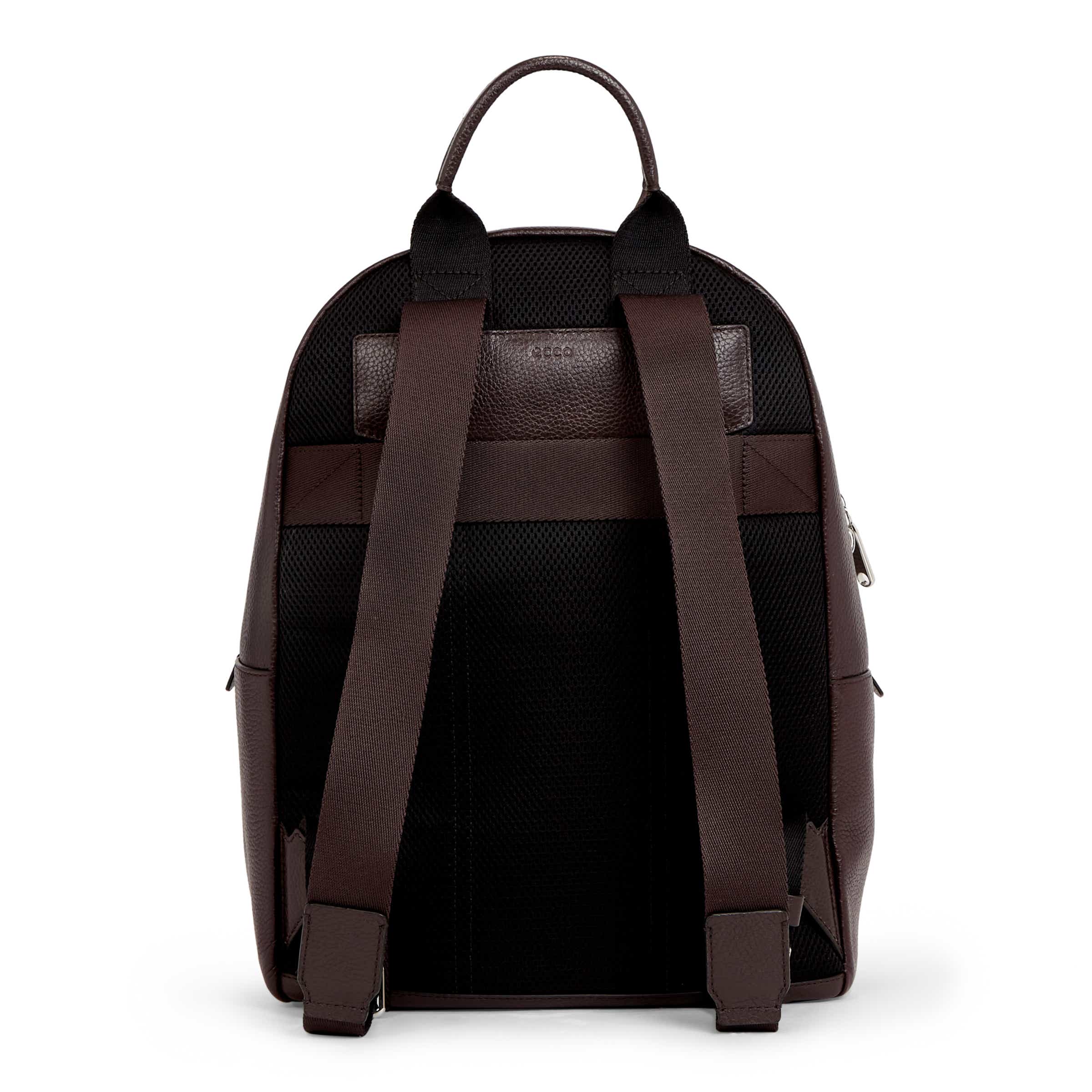 ECCO Round Pack Large レザーバックパック - Brown - Back