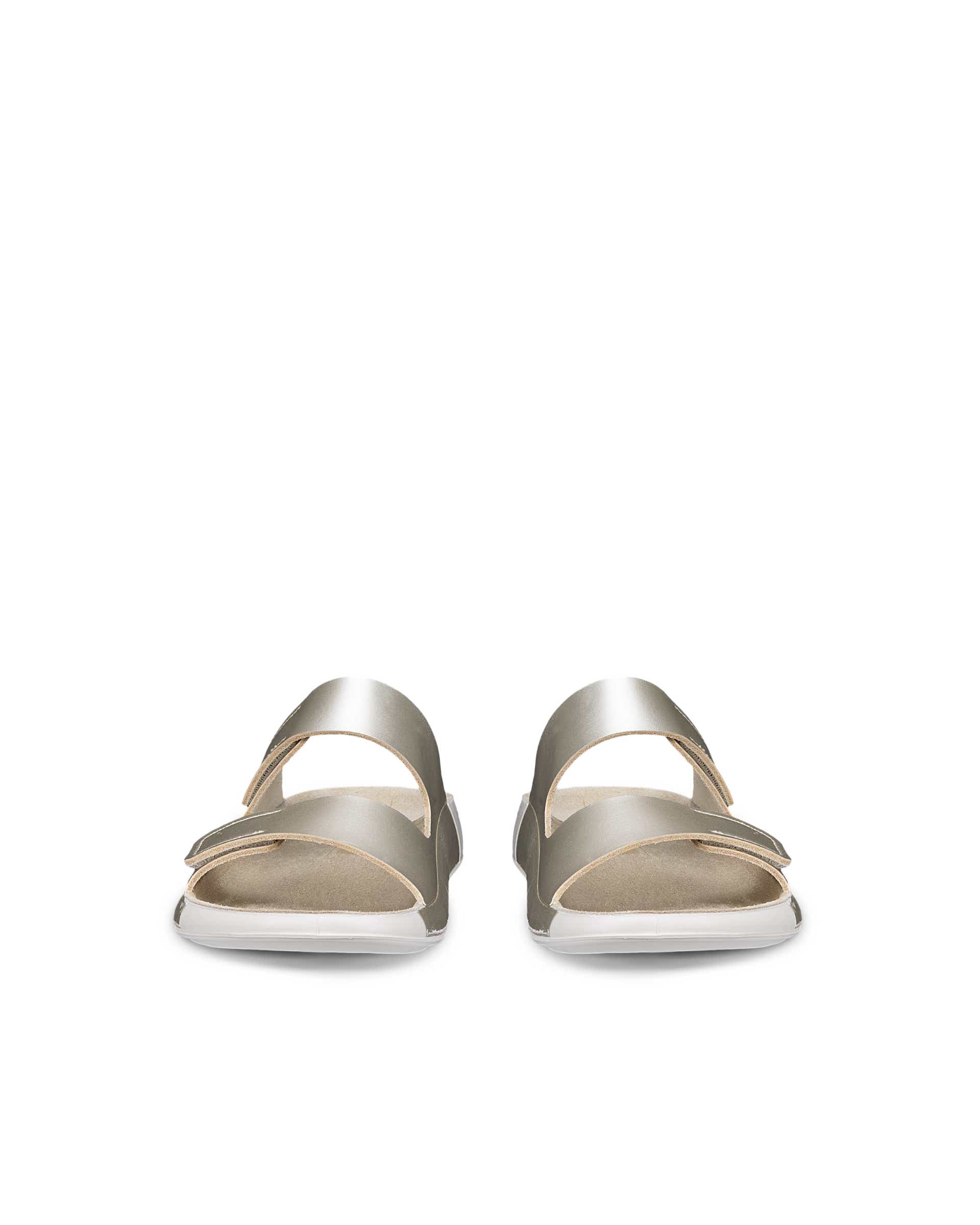 Women's ECCO® Cozmo Leather Two Strap Sandal - Gold - Front pair