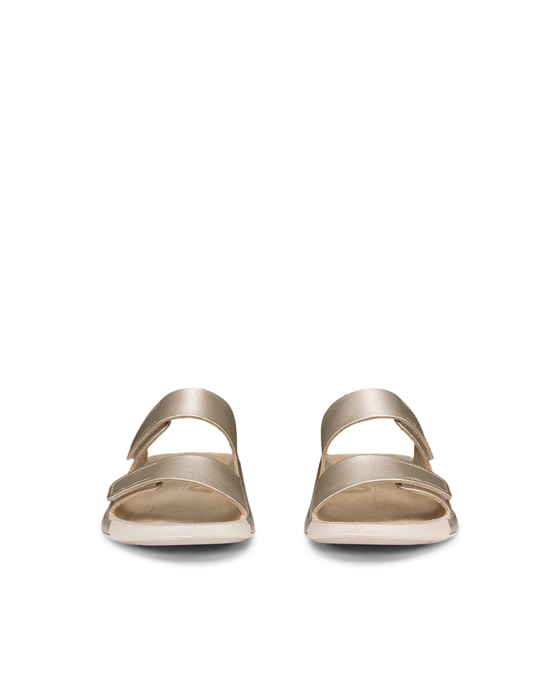Dámské kožené páskové sandály ECCO® Cozmo - Zlatá - Front pair