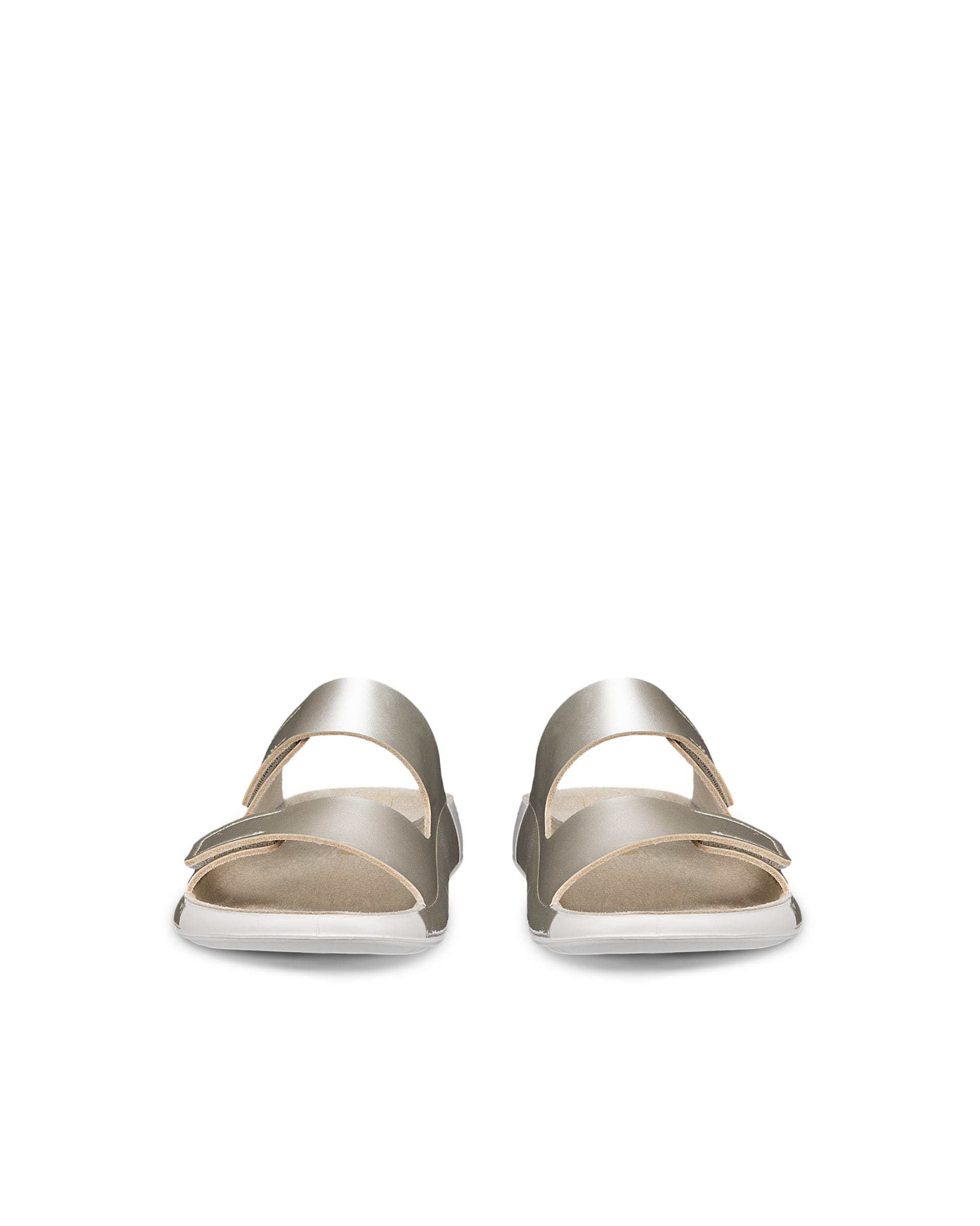 Women's ECCO® Cozmo Leather Two Strap Sandal - Gold - Front pair