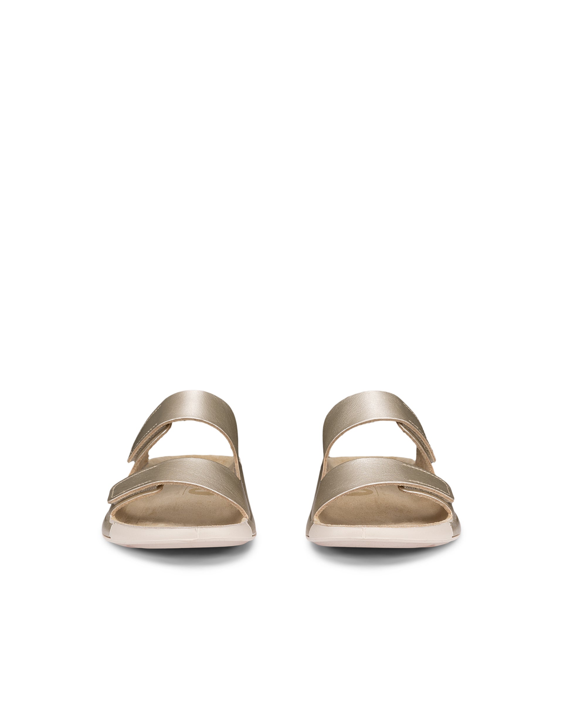 Dámske kožené sandále 2 remienky ECCO® Cozmo - Zlatá - Front pair