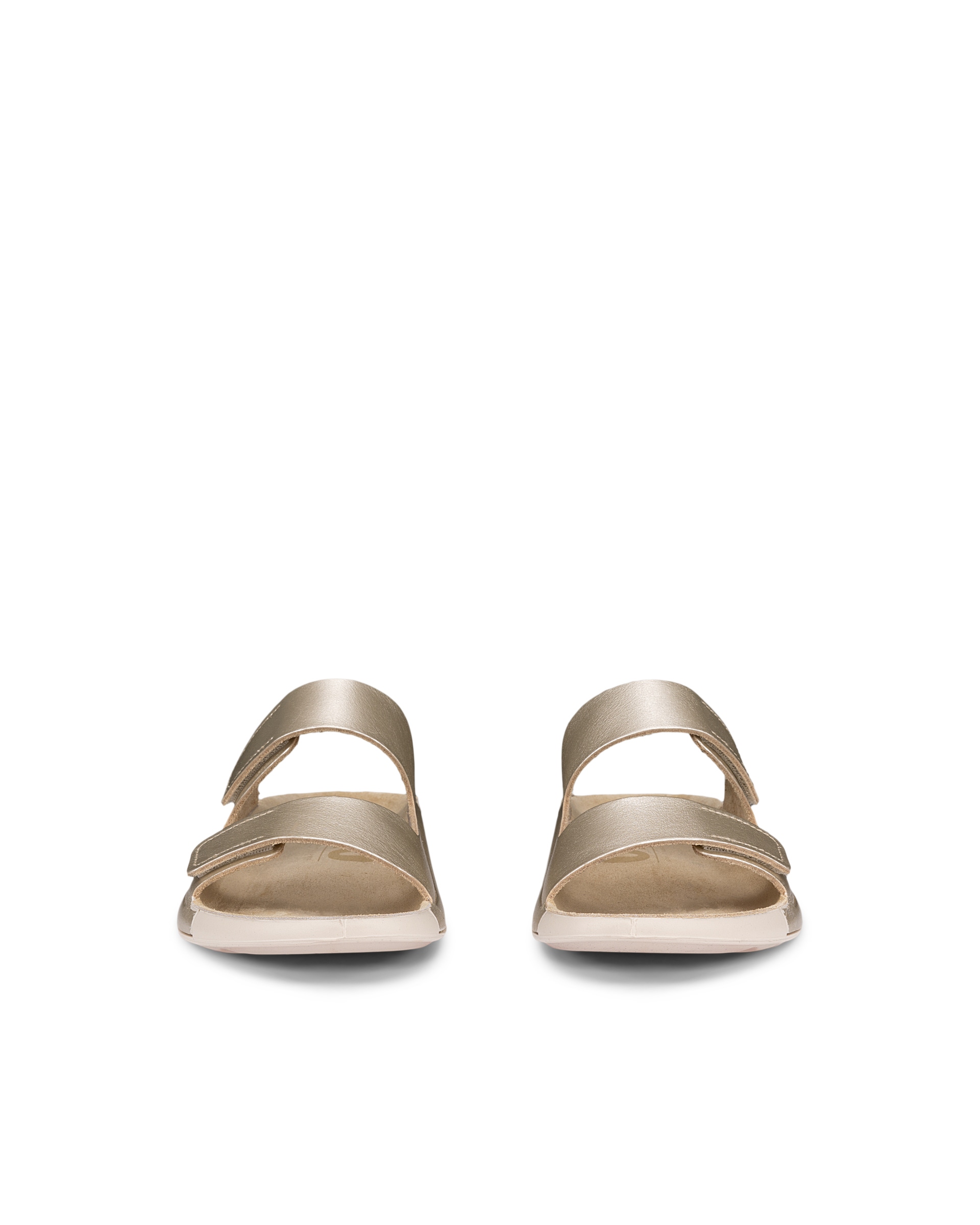 Dámské kožené páskové sandály ECCO® Cozmo - Zlatá - Front pair