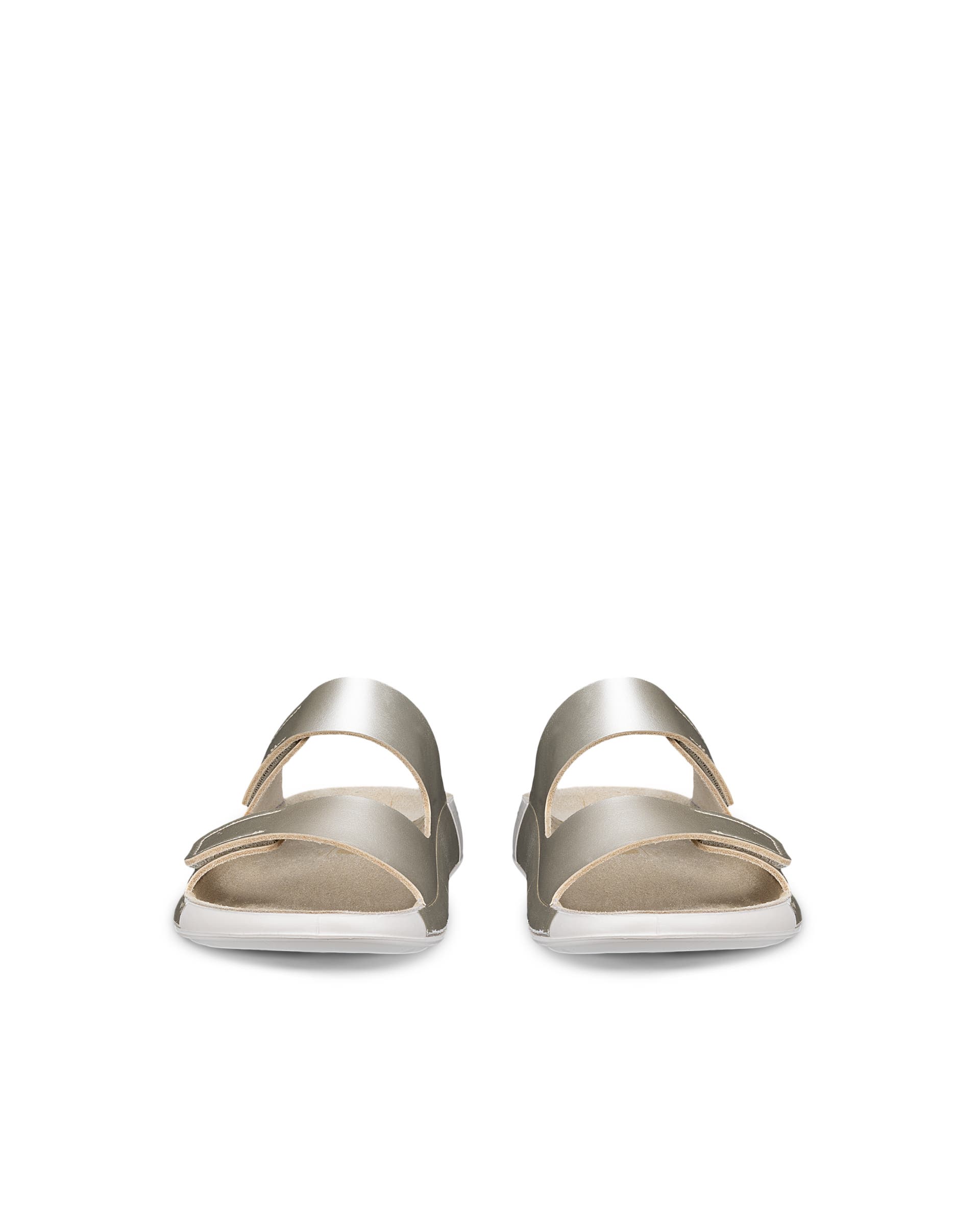 Women's ECCO® Cozmo Leather Two Strap Sandal - Gold - Front pair