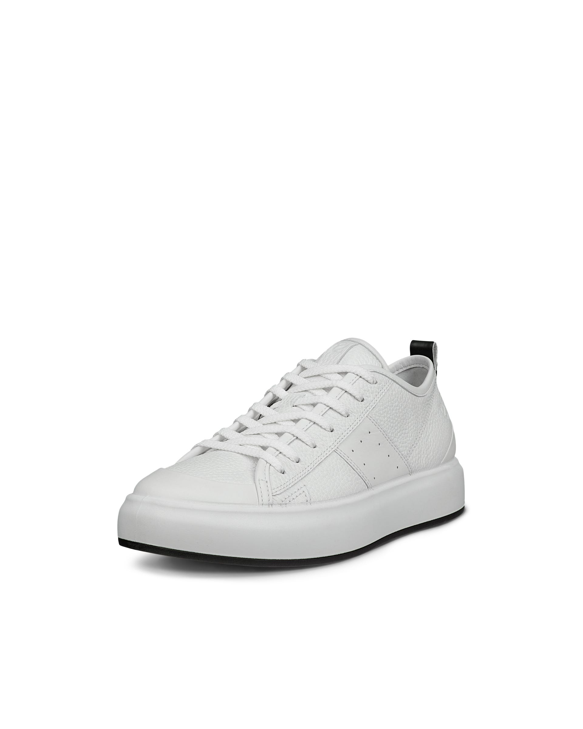 Women's ECCO® Street Ace Leather Sneaker - White - Main