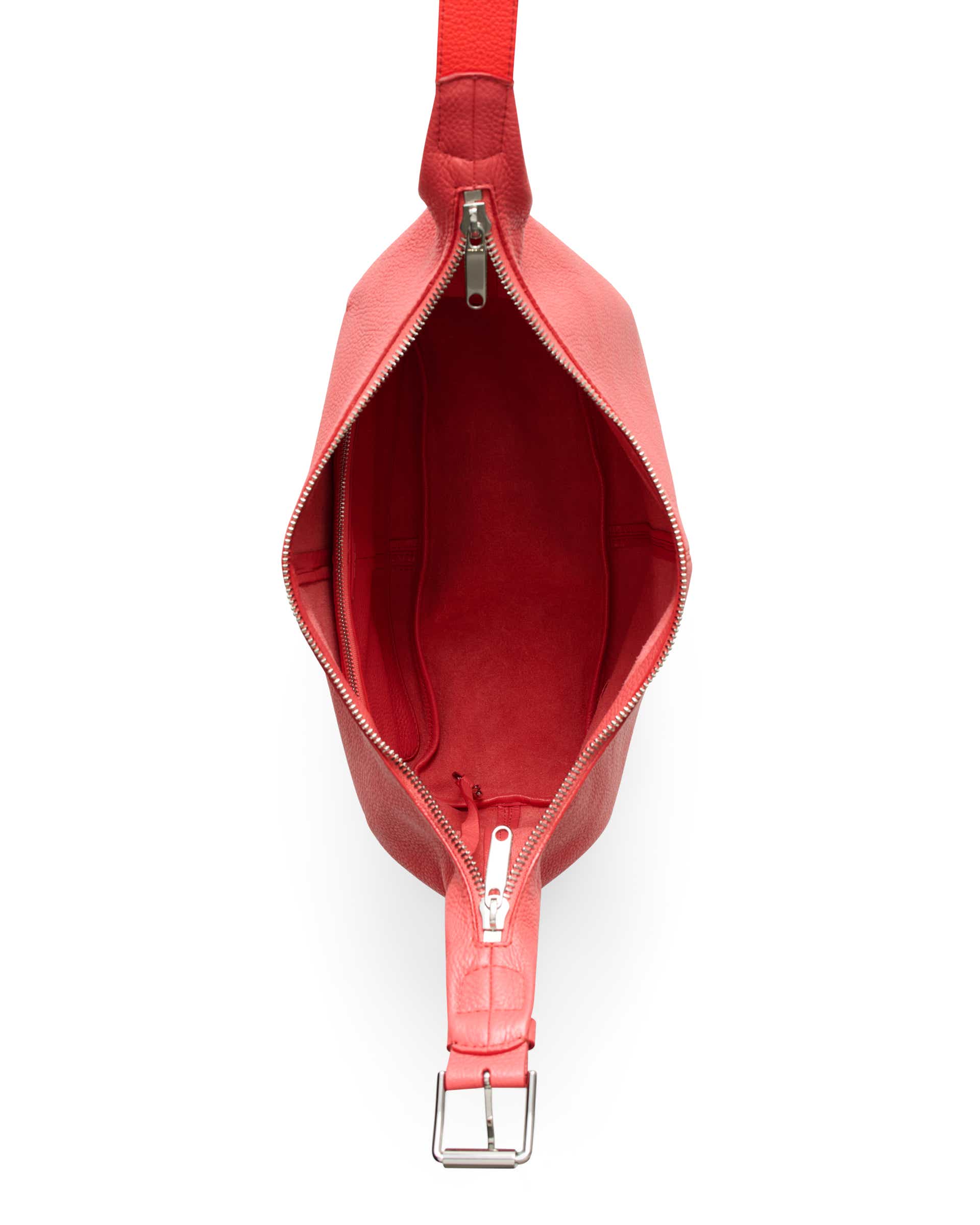 ECCO Hobo Soft Pebbled レザーホーボーバッグ - レッド - Birdeye