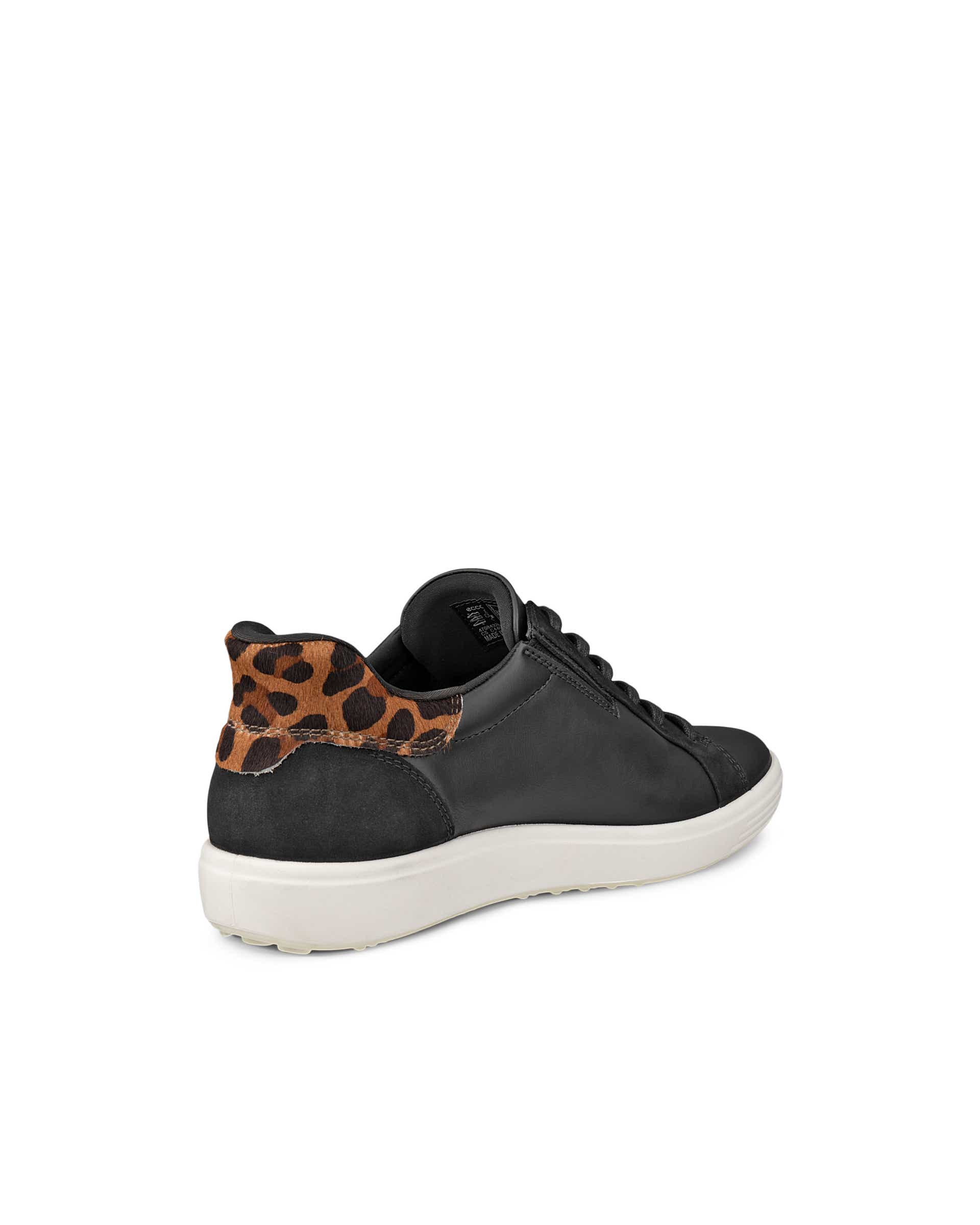 Women's ECCO® Soft 7 Leather Slip-In Sneaker - Black - Back