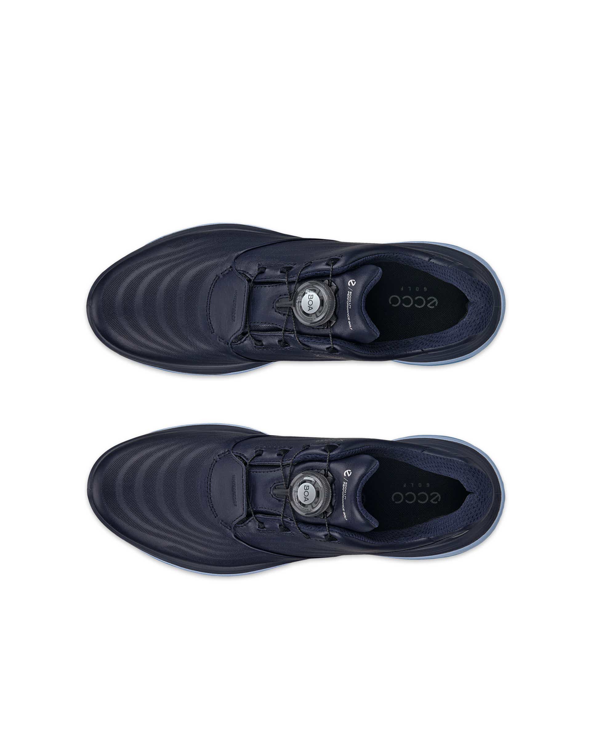 ECCO GOLF LT1 BOA WOMEN ウィメンズ レザーウォータープルーフゴルフシューズ - ブルー - Top left pair