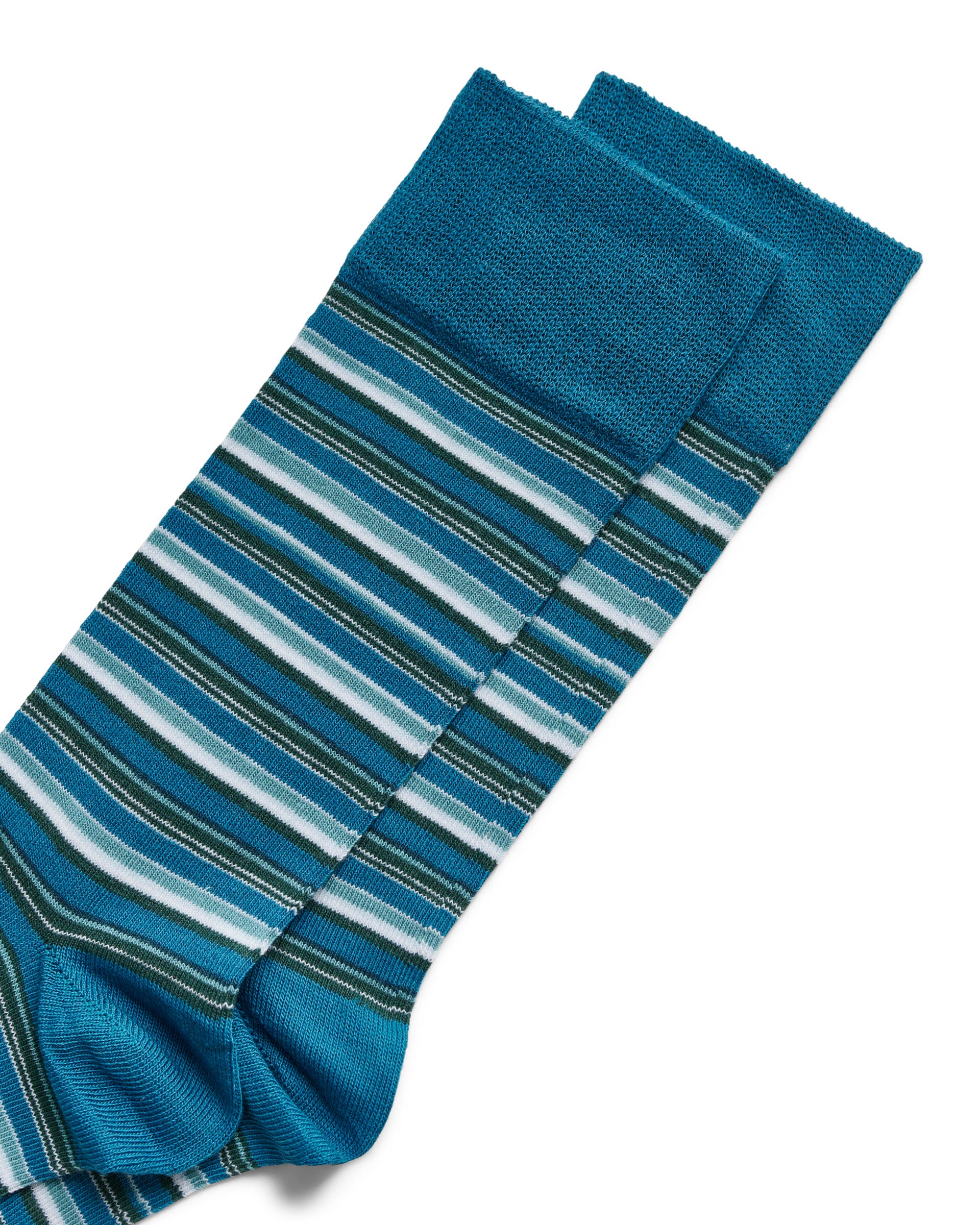 Men's ECCO® Classic Striped Mid-Cut Socks - Blue - Detail-1