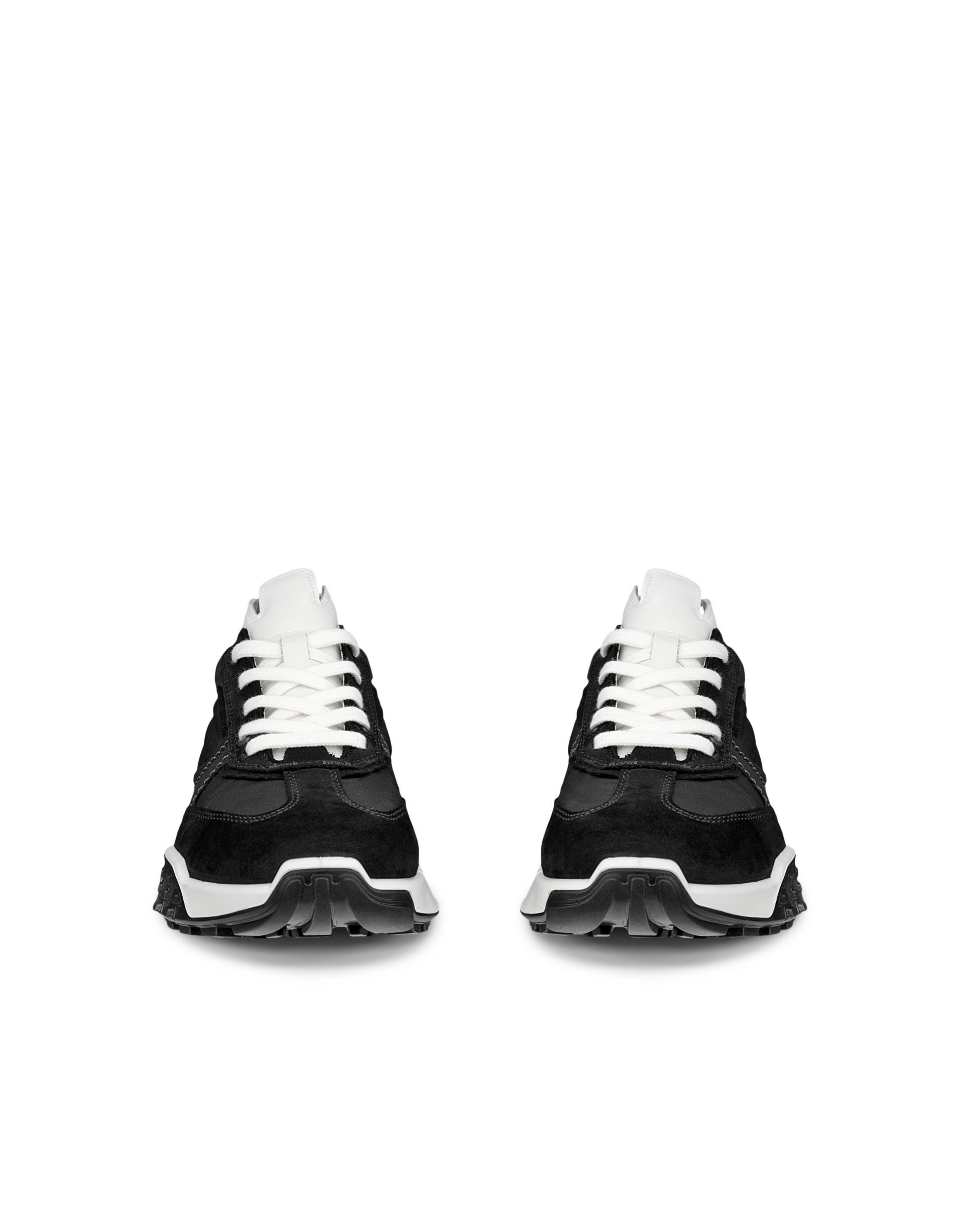 ECCO® Retro Sneaker baskets en cuir pour femme - Noir - Front pair