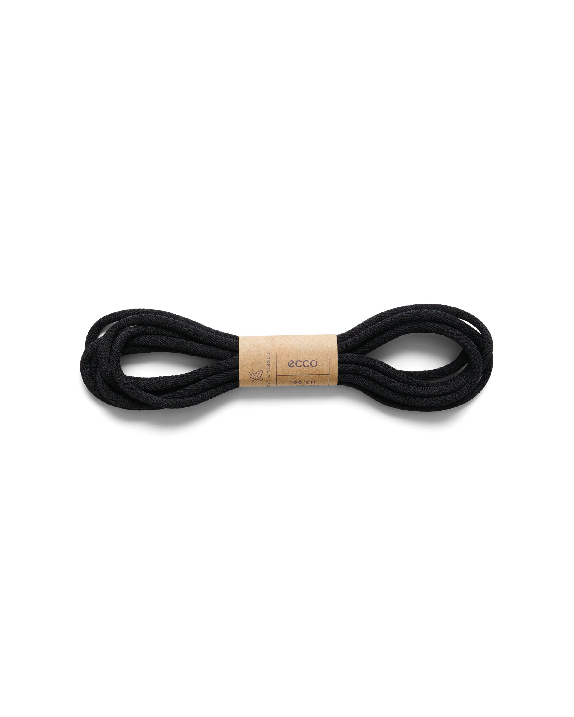 Športne okrogle vezalke ECCO® Sporty Round - Črna - Main