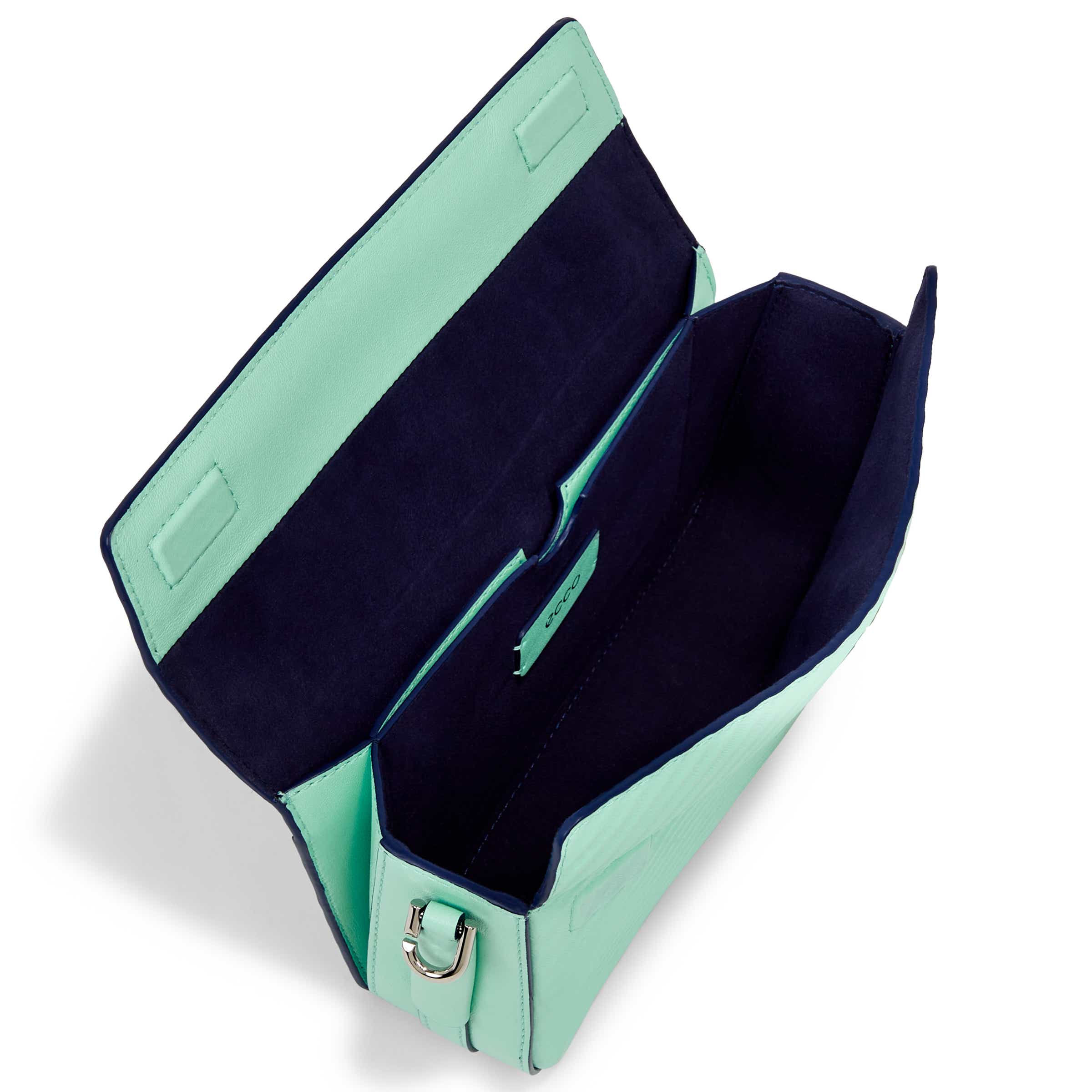 ECCO® Pinch Compact Grooved Leather Pinch Crossbody Bag - Blue - Inside