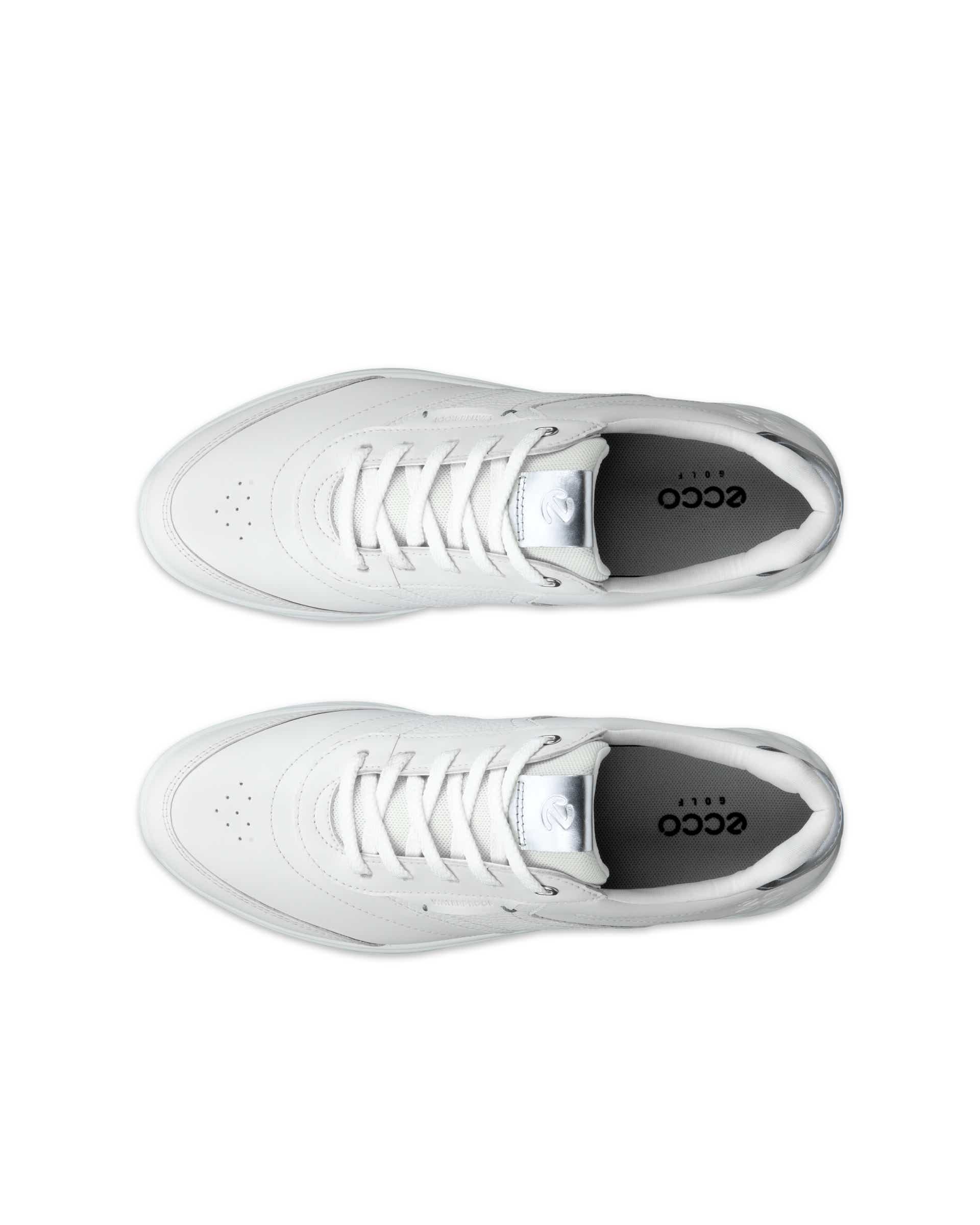 ECCO GOLF S-CASUAL HYBRID Women ウィメンズ レザーウォータープルーフゴルフシューズ - ホワイト - Top left pair