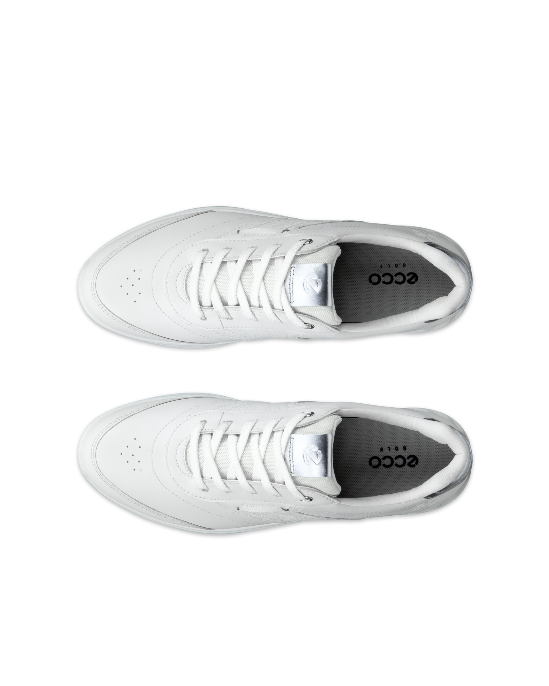 ECCO GOLF S-CASUAL HYBRID Women ウィメンズ レザーウォータープルーフゴルフシューズ - ホワイト - Top left pair