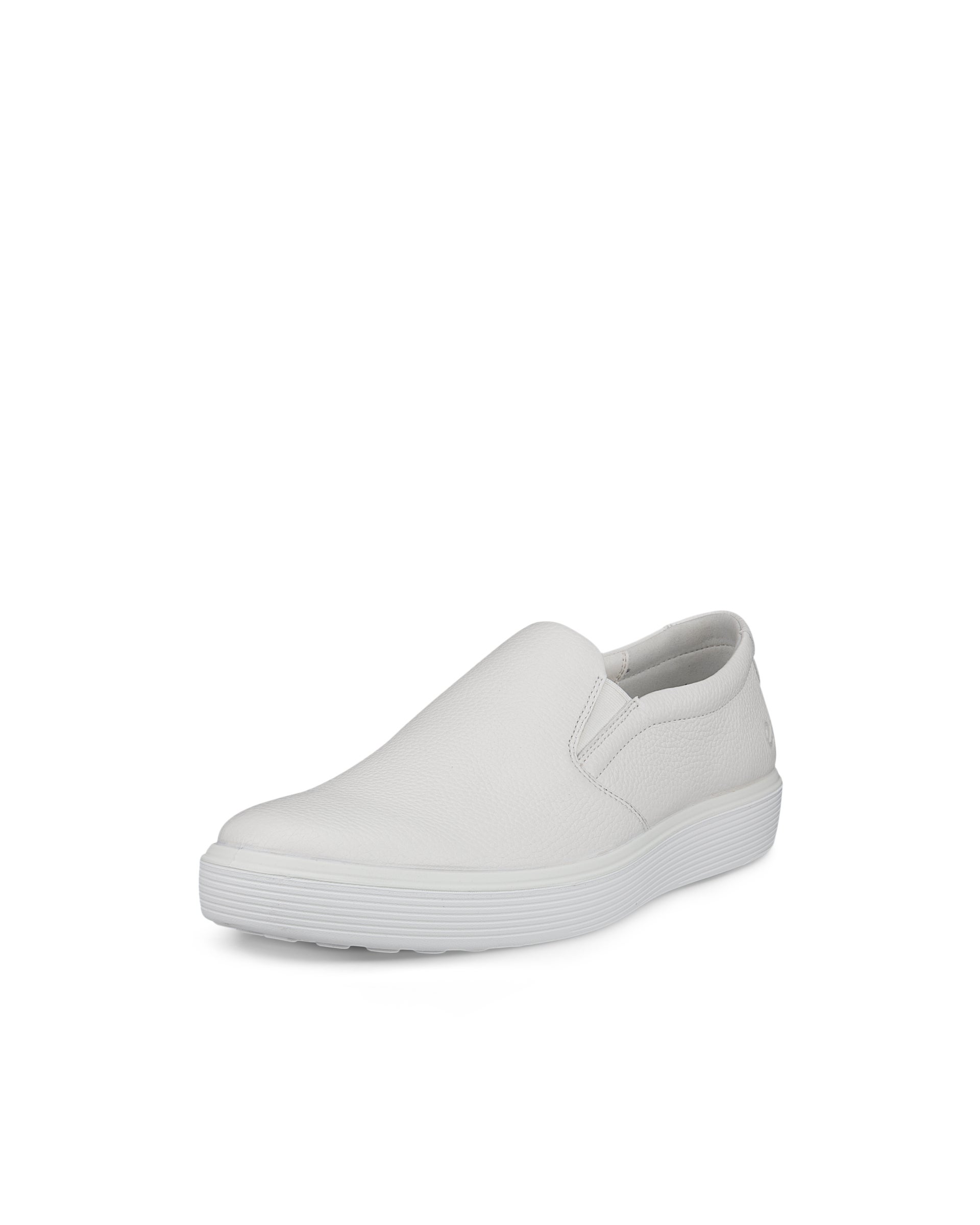 Chaussure sans lacets à enfiler ECCO® Soft 60 en cuir pour hommes - Blanc - Main