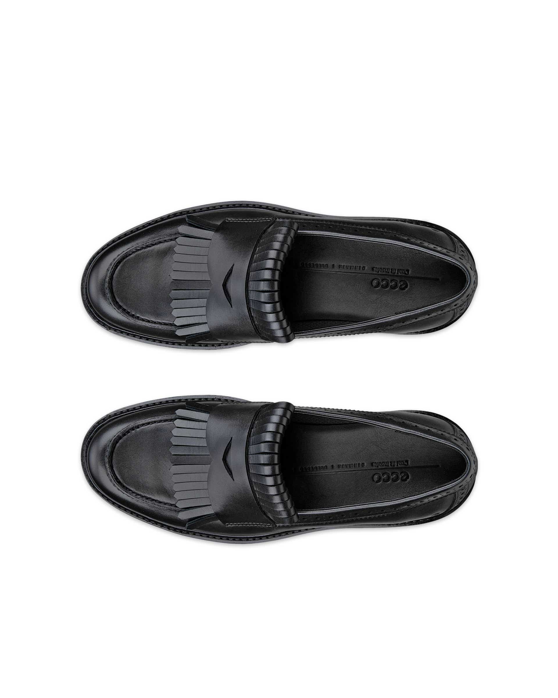 Women's ECCO® METROPOLE OSLO Leather Loafer - Black - Top left pair