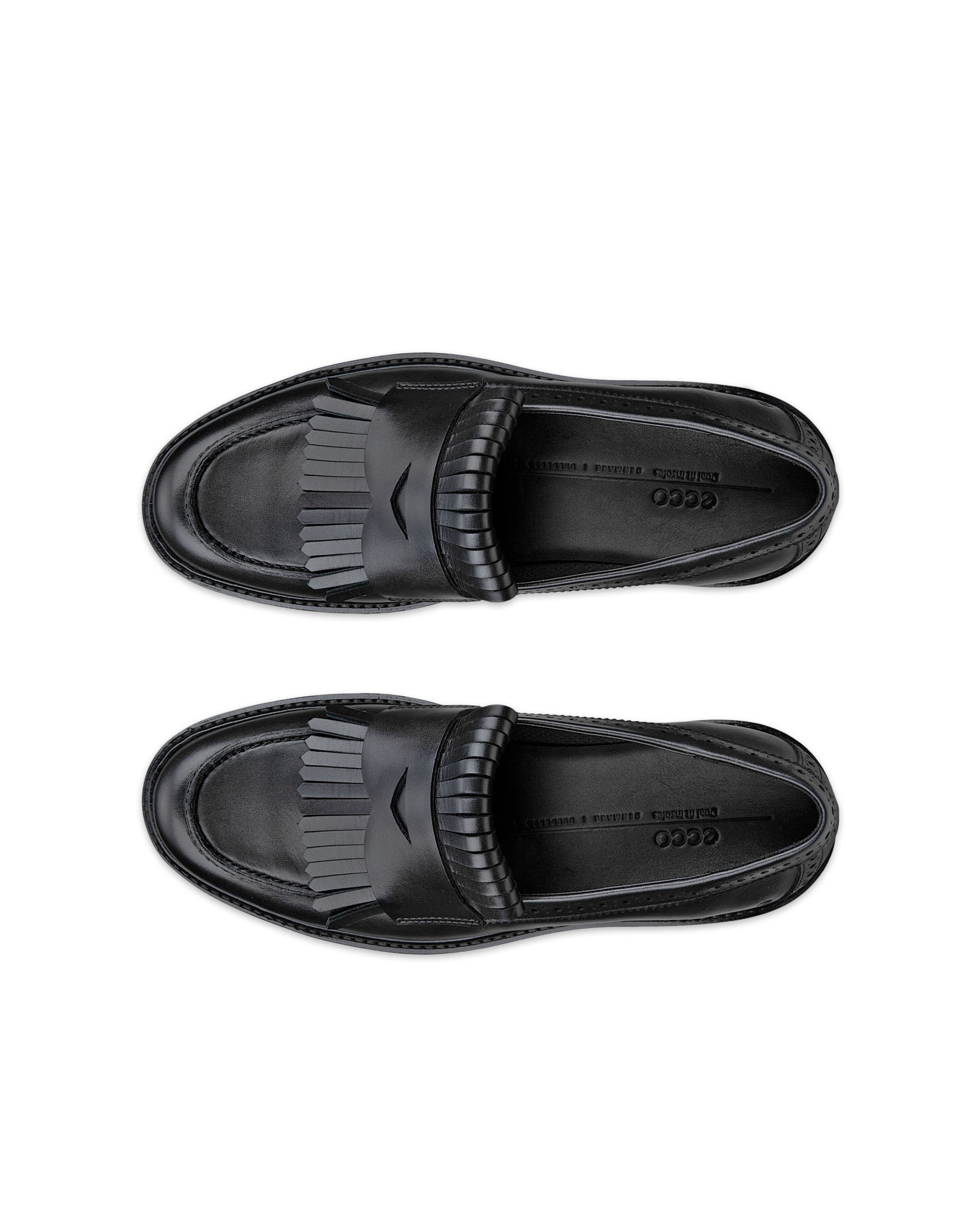 Women's ECCO® METROPOLE OSLO Leather Loafer - Black - Top left pair