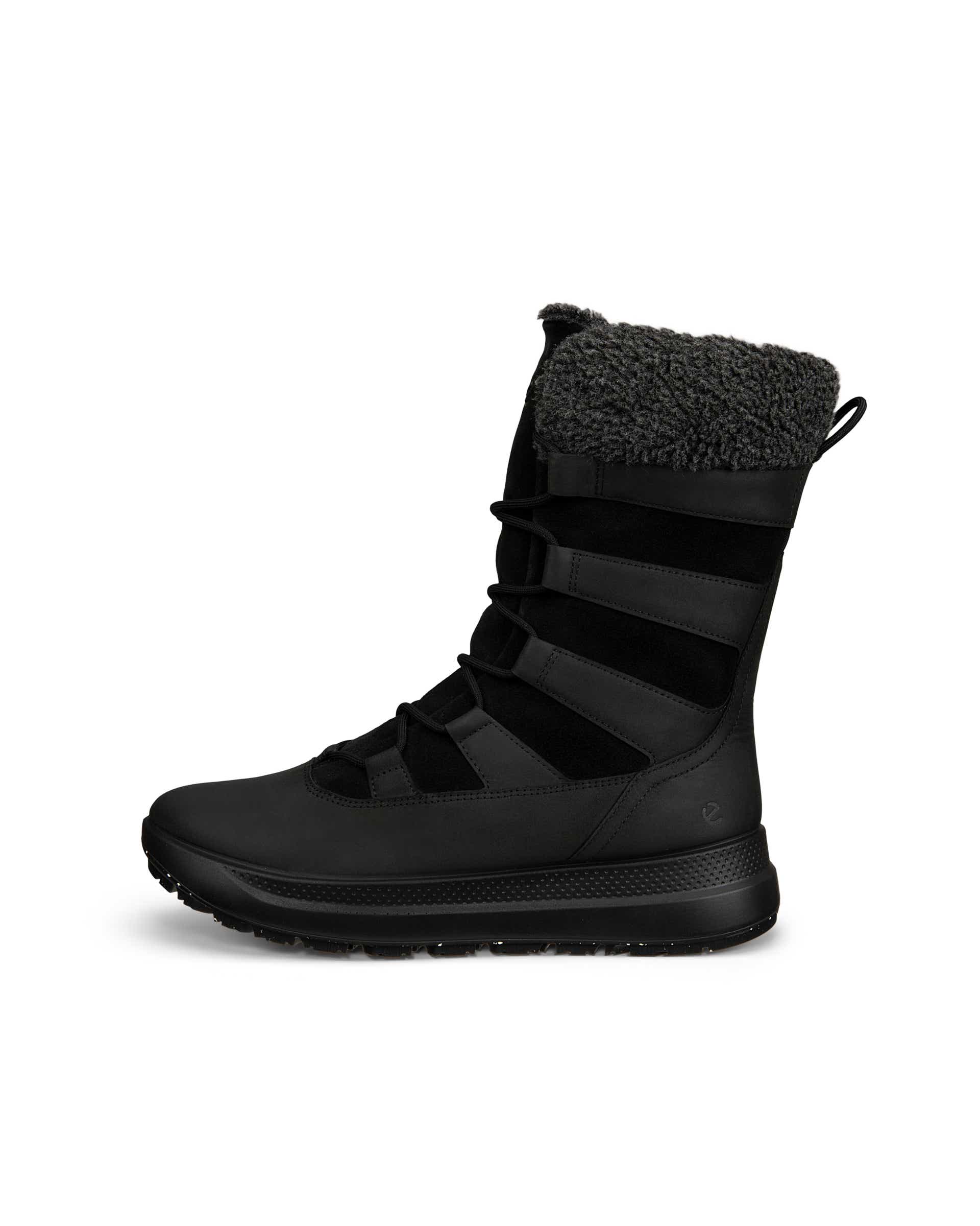 ECCO® Solice Dames waterdichte winterlaars van nubuck | Zwart