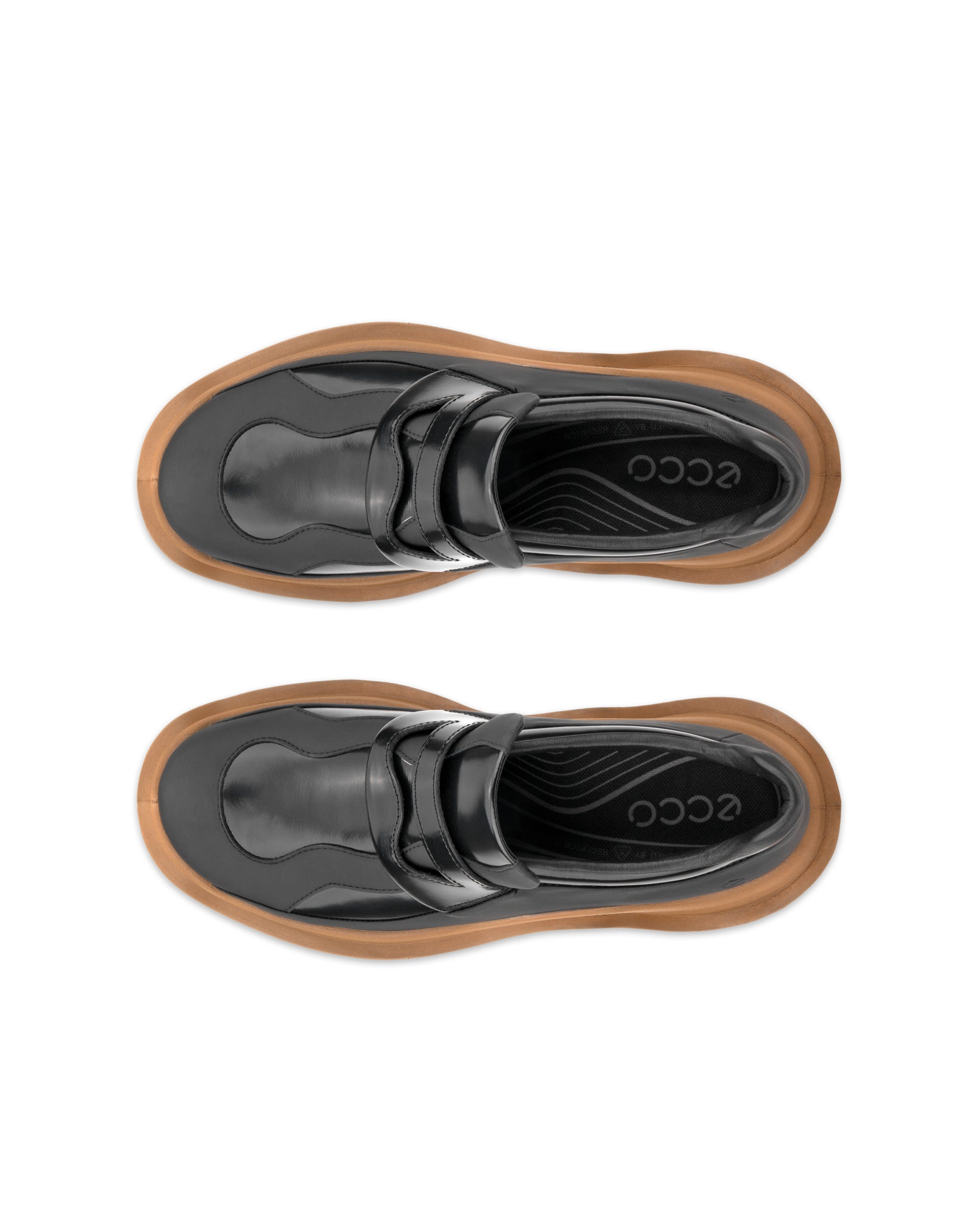 Women's ECCO® Offroad Leather Outdoor Shoe - Black - Top left pair