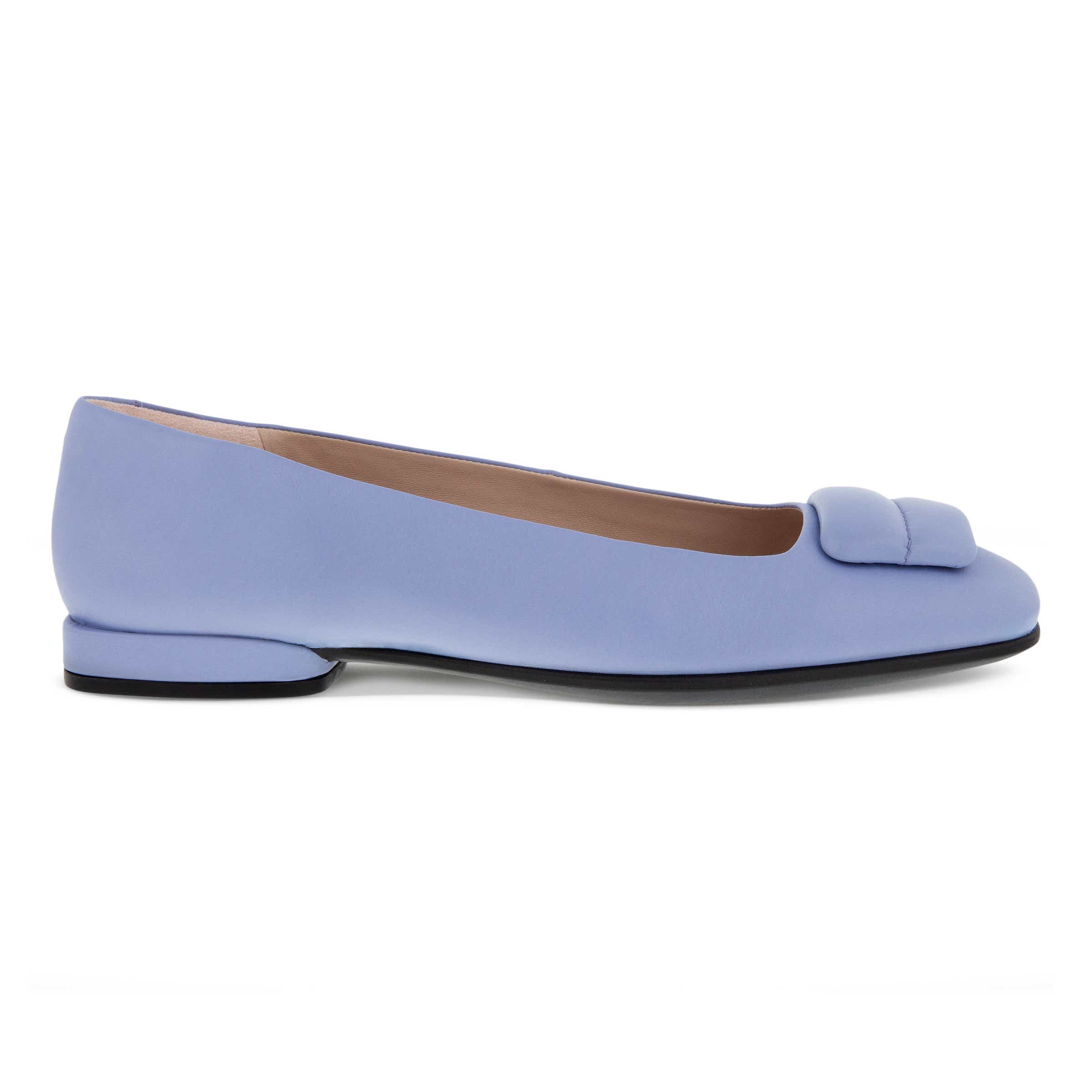 ECCO Women's Anine Squared Ballet Flats With Padded Ornament - Blue