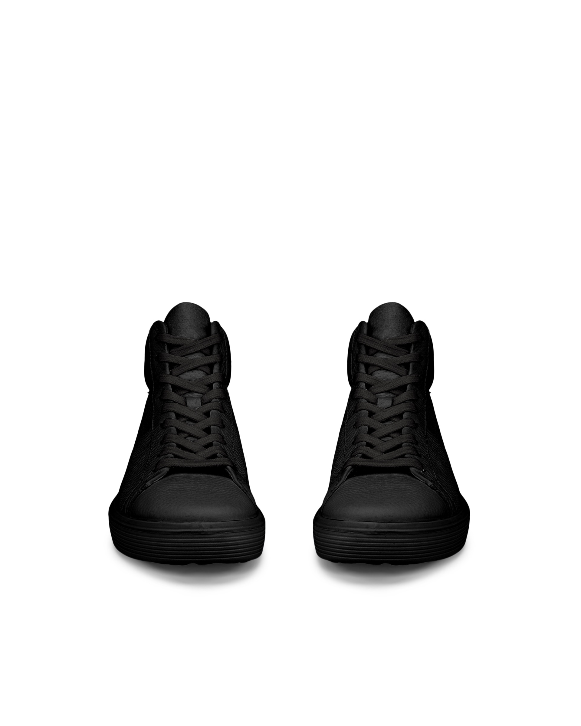ECCO Soft 60 ウィメンズ レザーハイカットスニーカー | ブラック