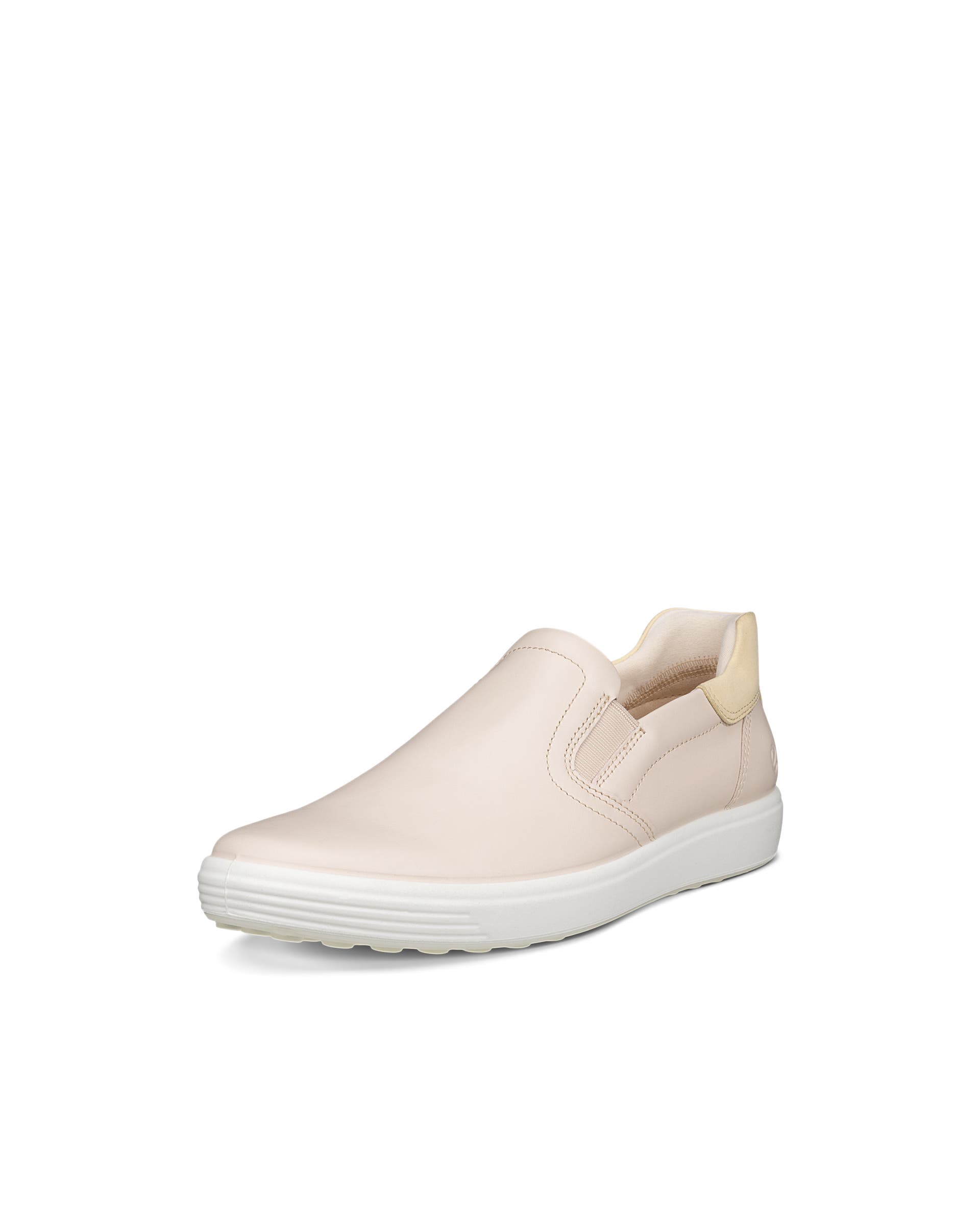 ECCO® Soft 7 Dames leren sneaker - Beige - Main