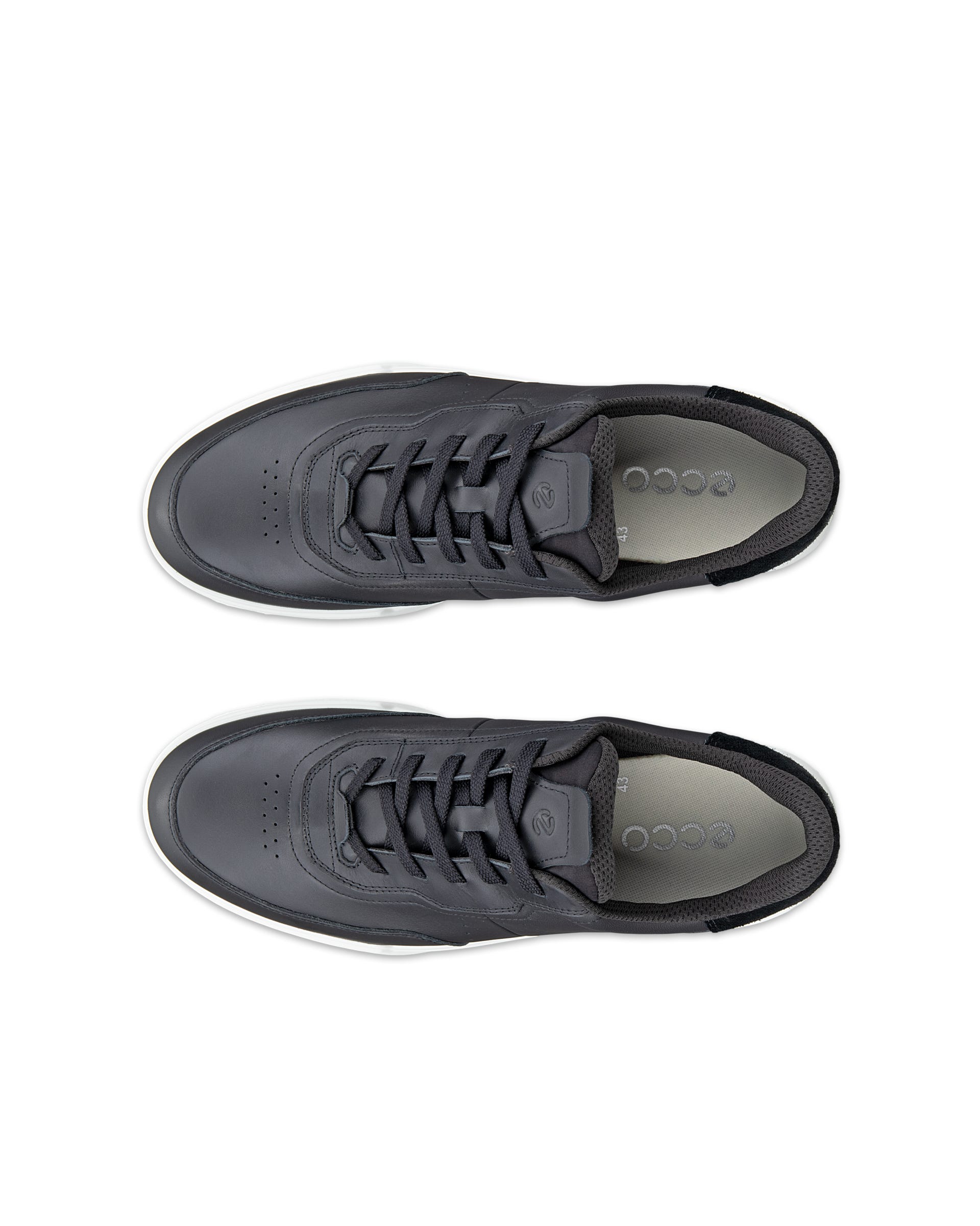 Men's ECCO® STREET COURT Leather Sneaker - Black - Outside