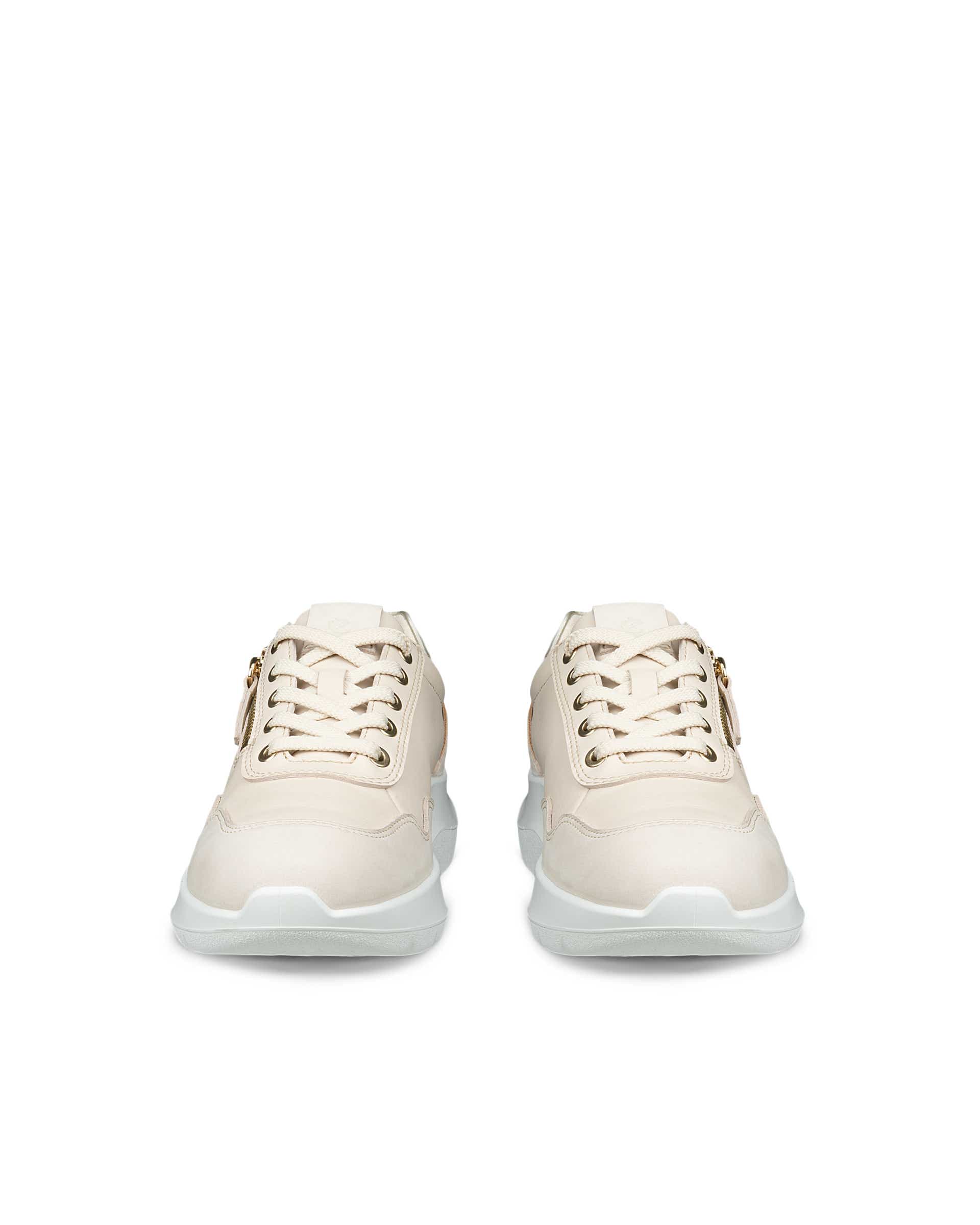 Women's ECCO® VALERIE Nubuck Trainer - Beige - Front pair