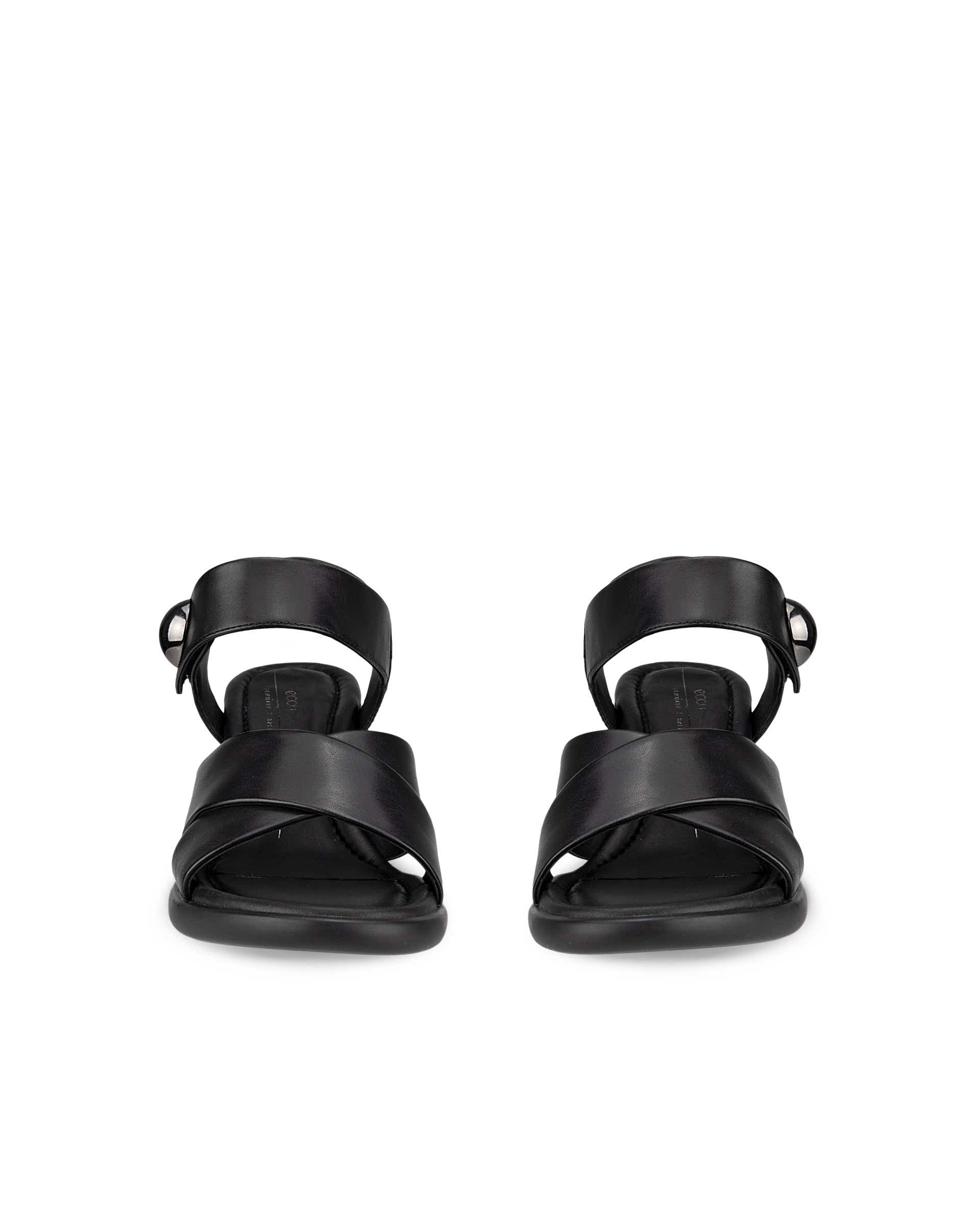 Women's ECCO® Sculpted LX 55 Leather Heeled Sandal - Black - Front pair