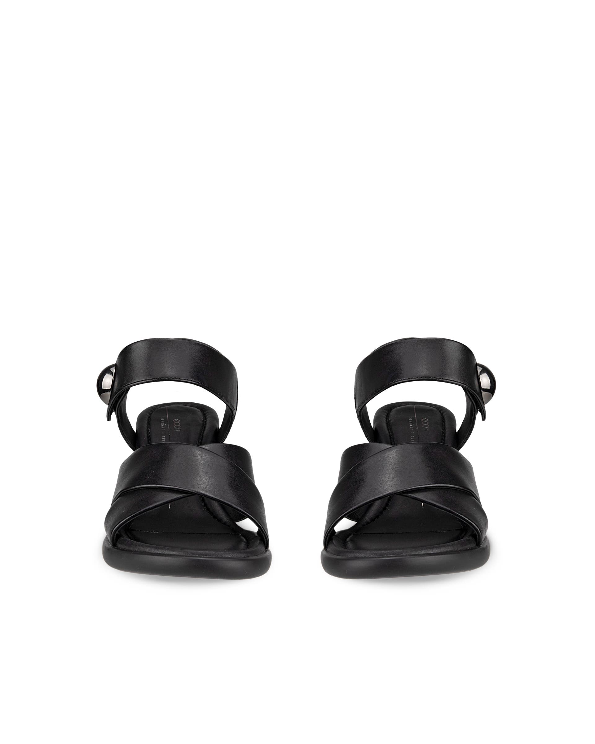 Women's ECCO® Sculpted LX 55 Leather Heeled Sandal - Black - Front pair