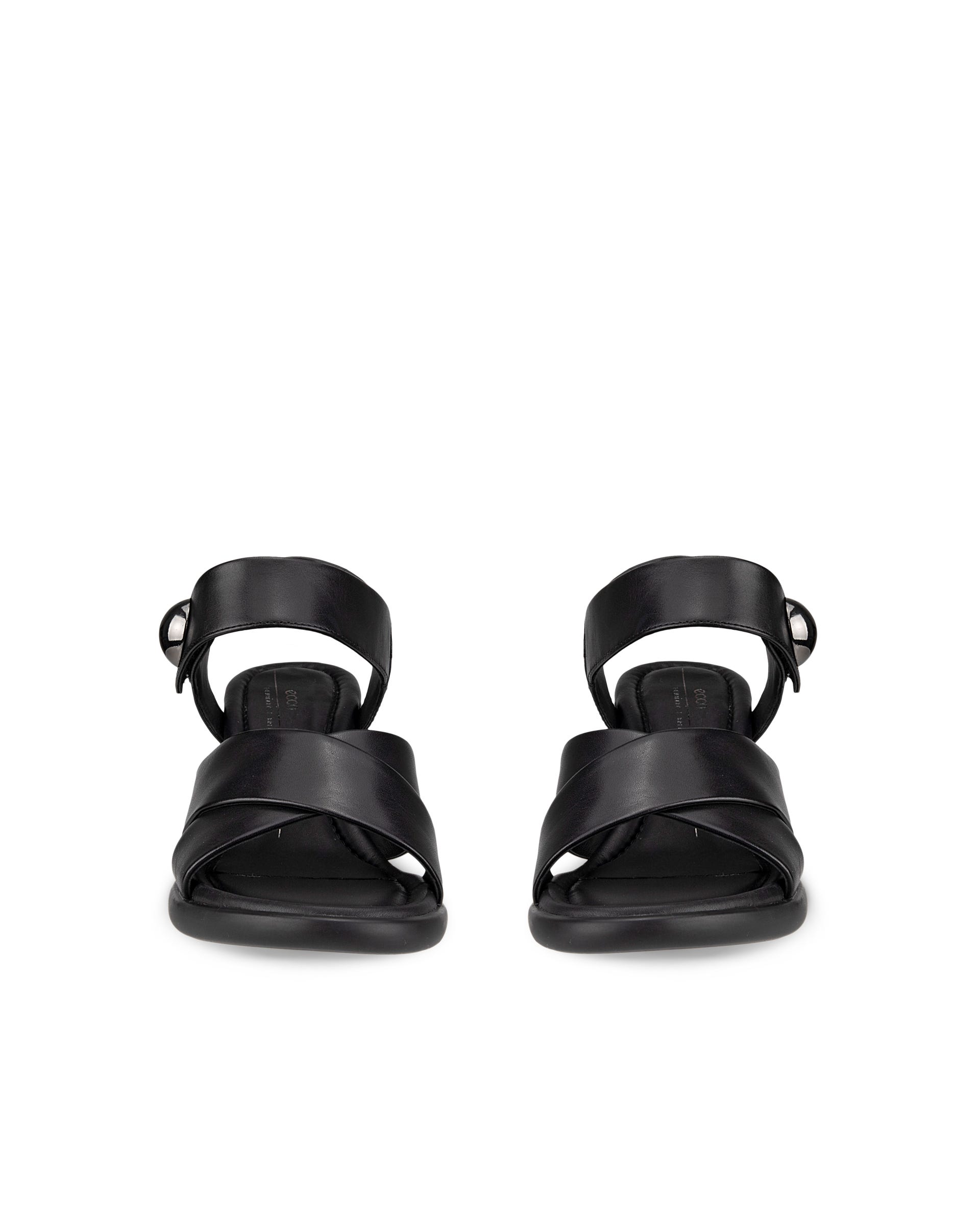 Women's ECCO® Sculpted LX 55 Leather Heeled Sandal - Black - Front pair