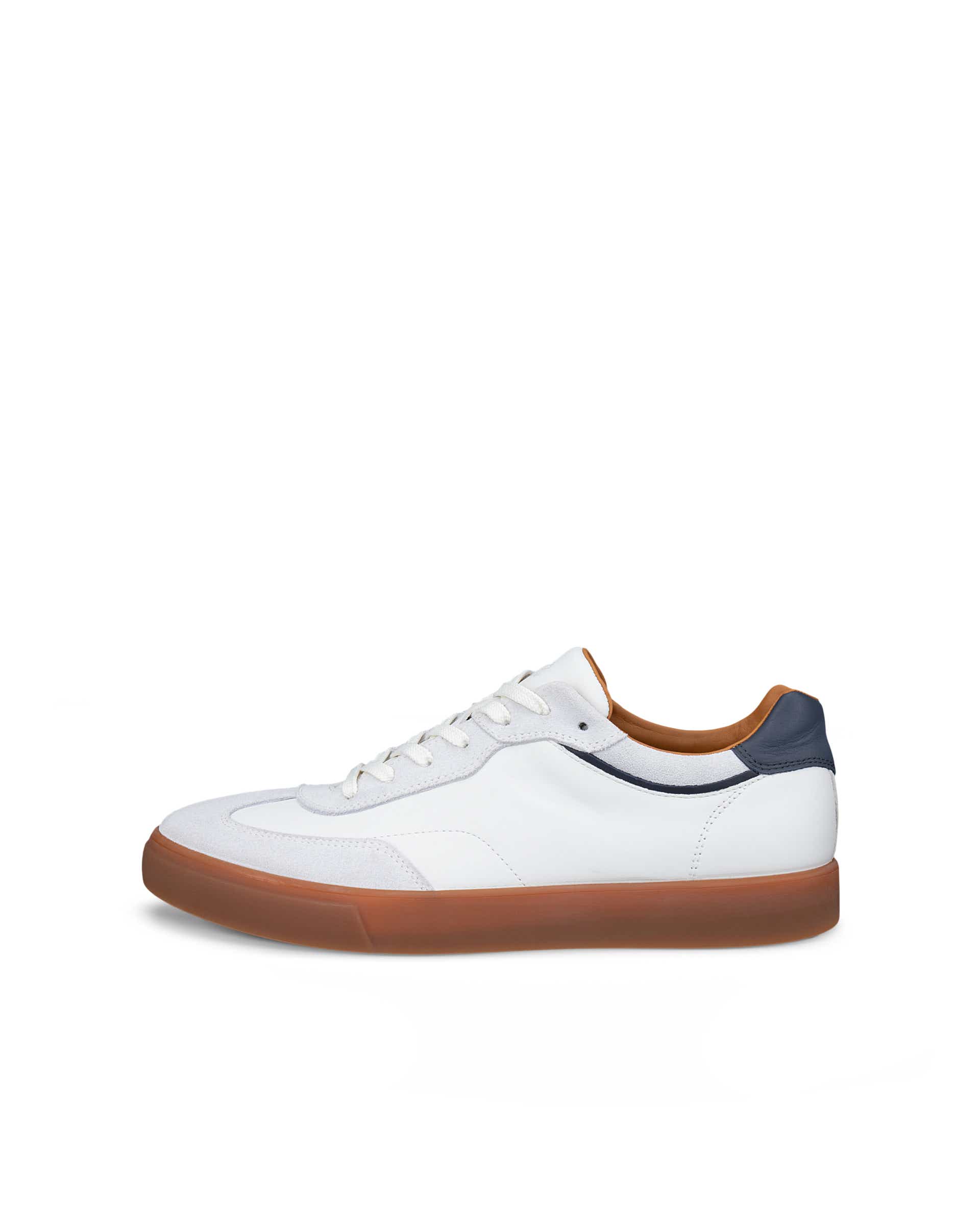 Men's ECCO® SOFT 10 Leather Trainer - White - Outside