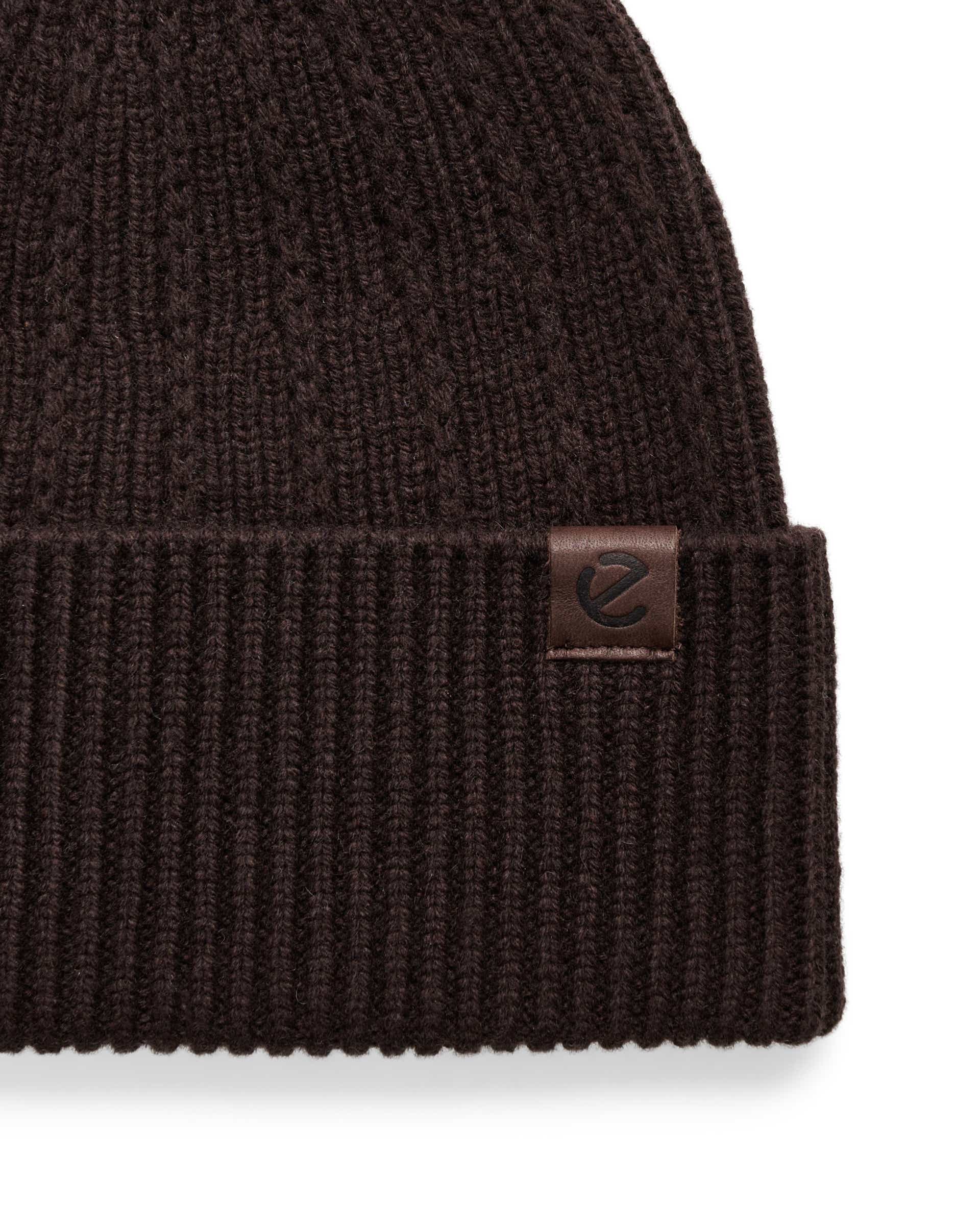 ECCO® WOMEN CABLE KNIT BEANIE Damen Mütze - Braun - Detail-1