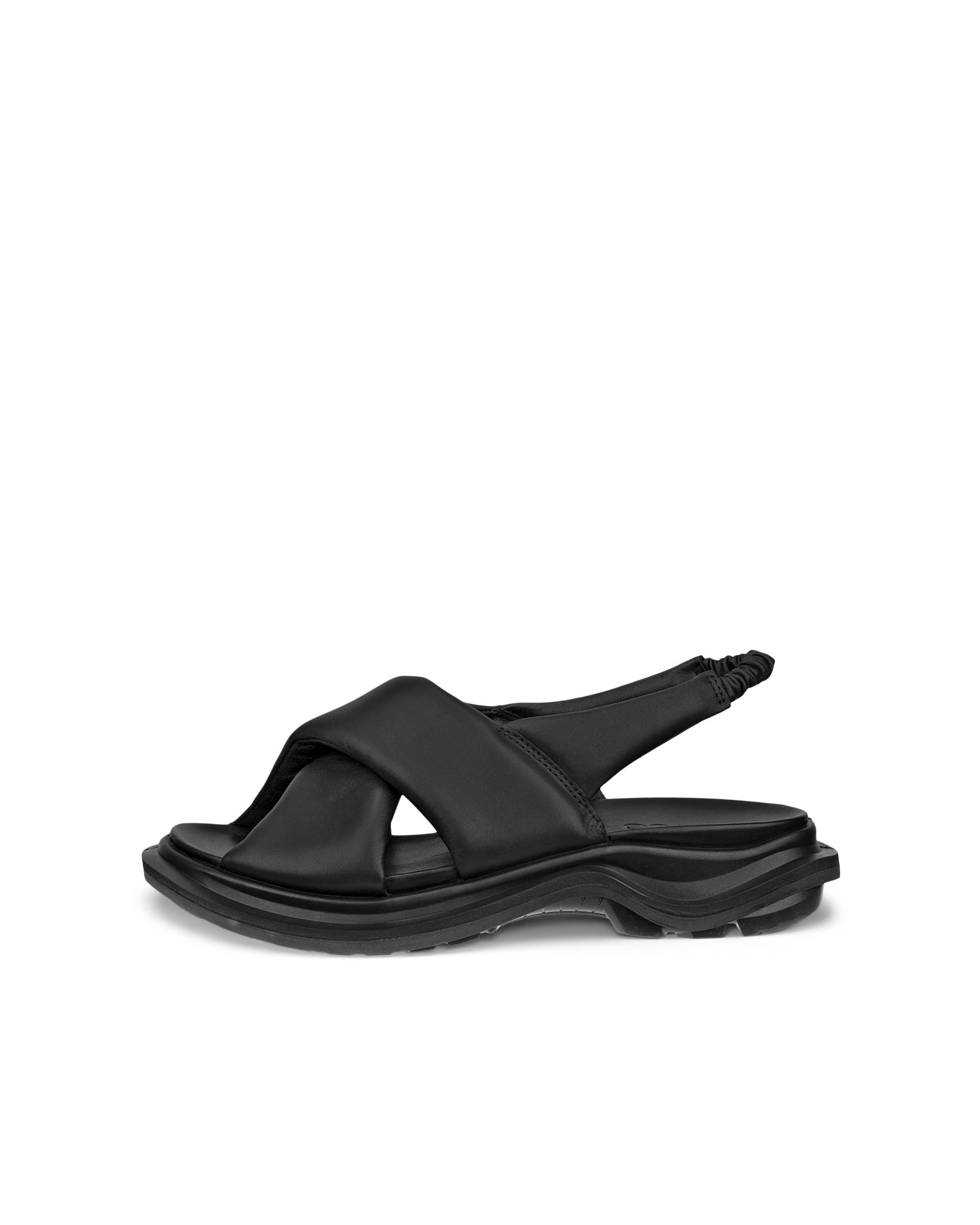 Women's ECCO® Offroad Leather Walking Sandal - Black - Outside