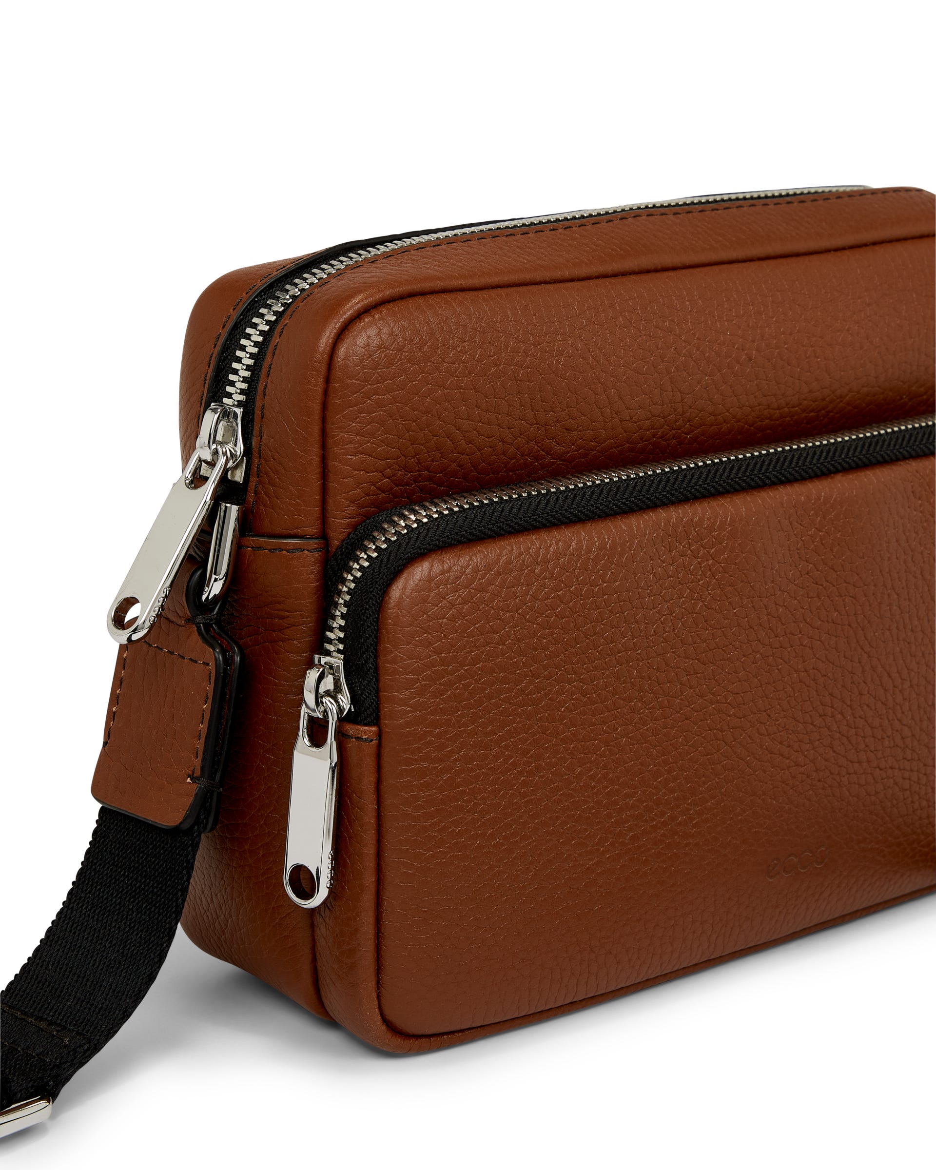 ECCO® Camera Bag Pebbled Leather Camera Bag - Brown - Detail-1