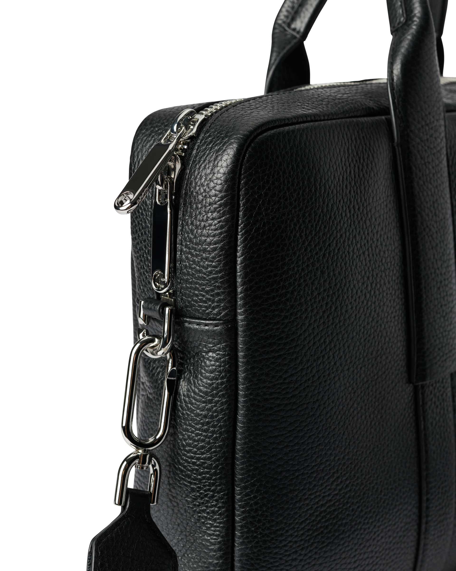 ECCO Laptop Bag Pebbled レザーラップトップバッグ | ブラック ECCO Laptop Bag Pebbled レザーラップトップバッグ | ブラック