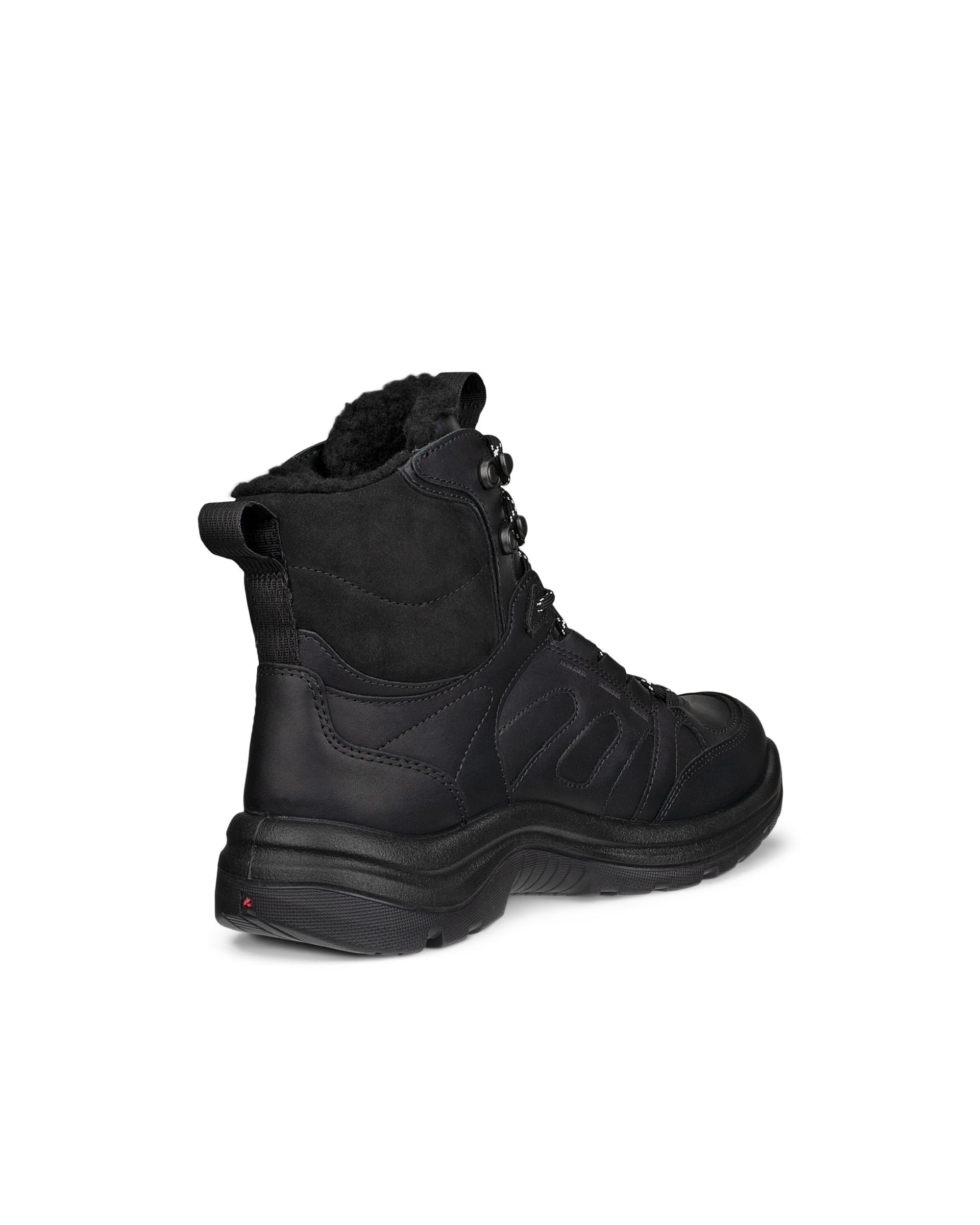 Women's ECCO® Offroad Leather Waterproof Mid-Cut Outdoor Boot - Black - Back