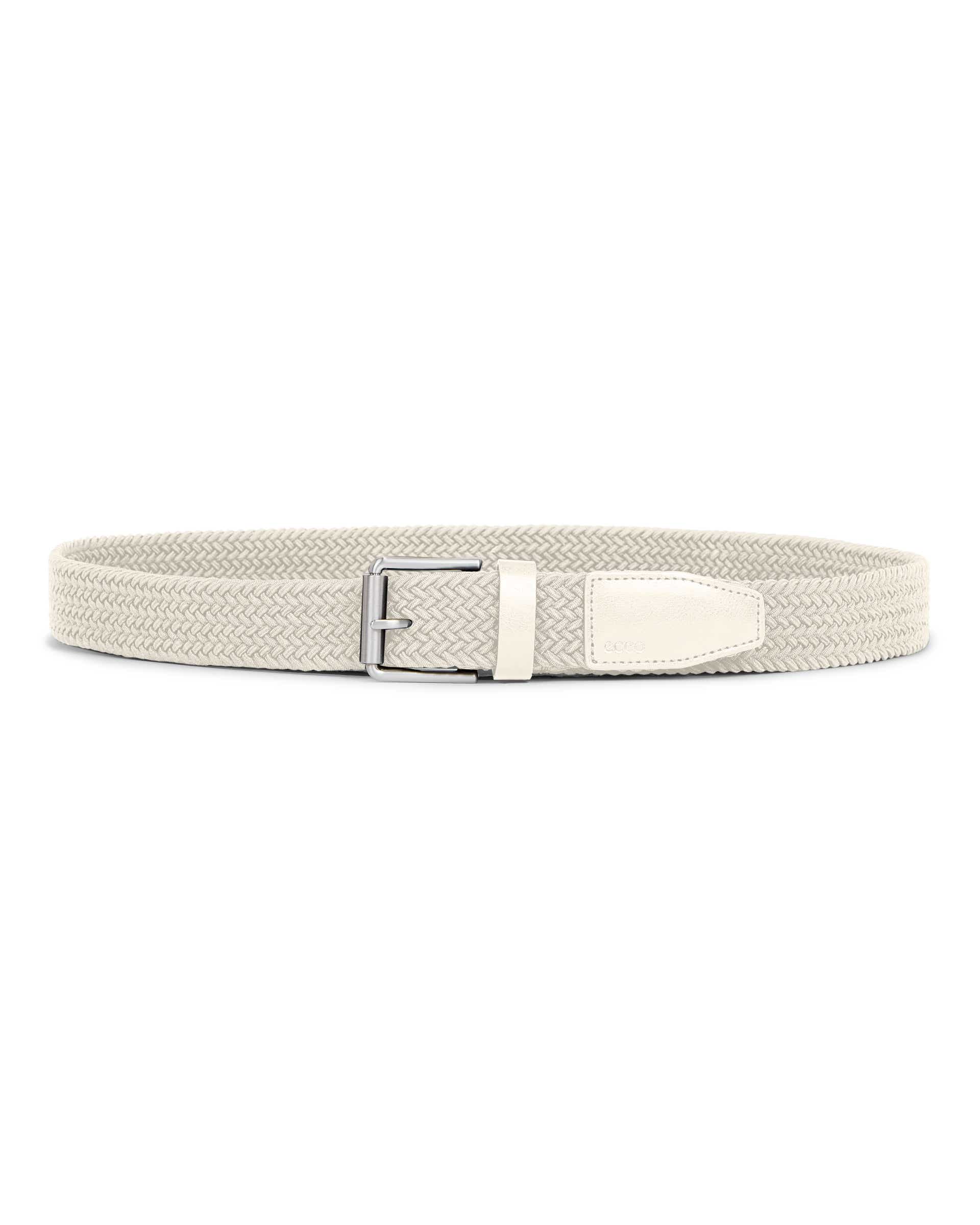 Men's ECCO® Textile Formal Braided Belt - Beige - Main