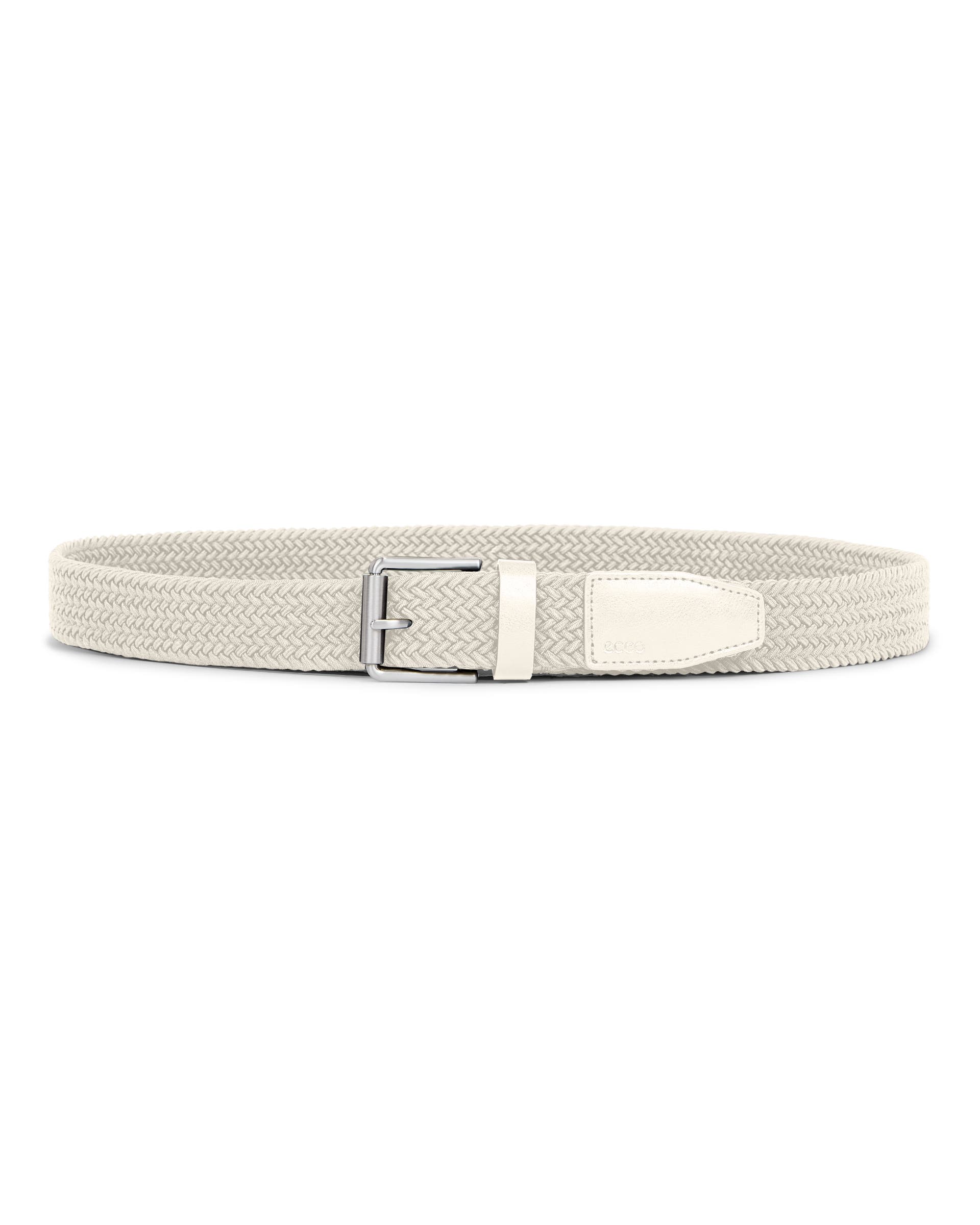 Men's ECCO® Textile Formal Braided Belt - Beige - Main