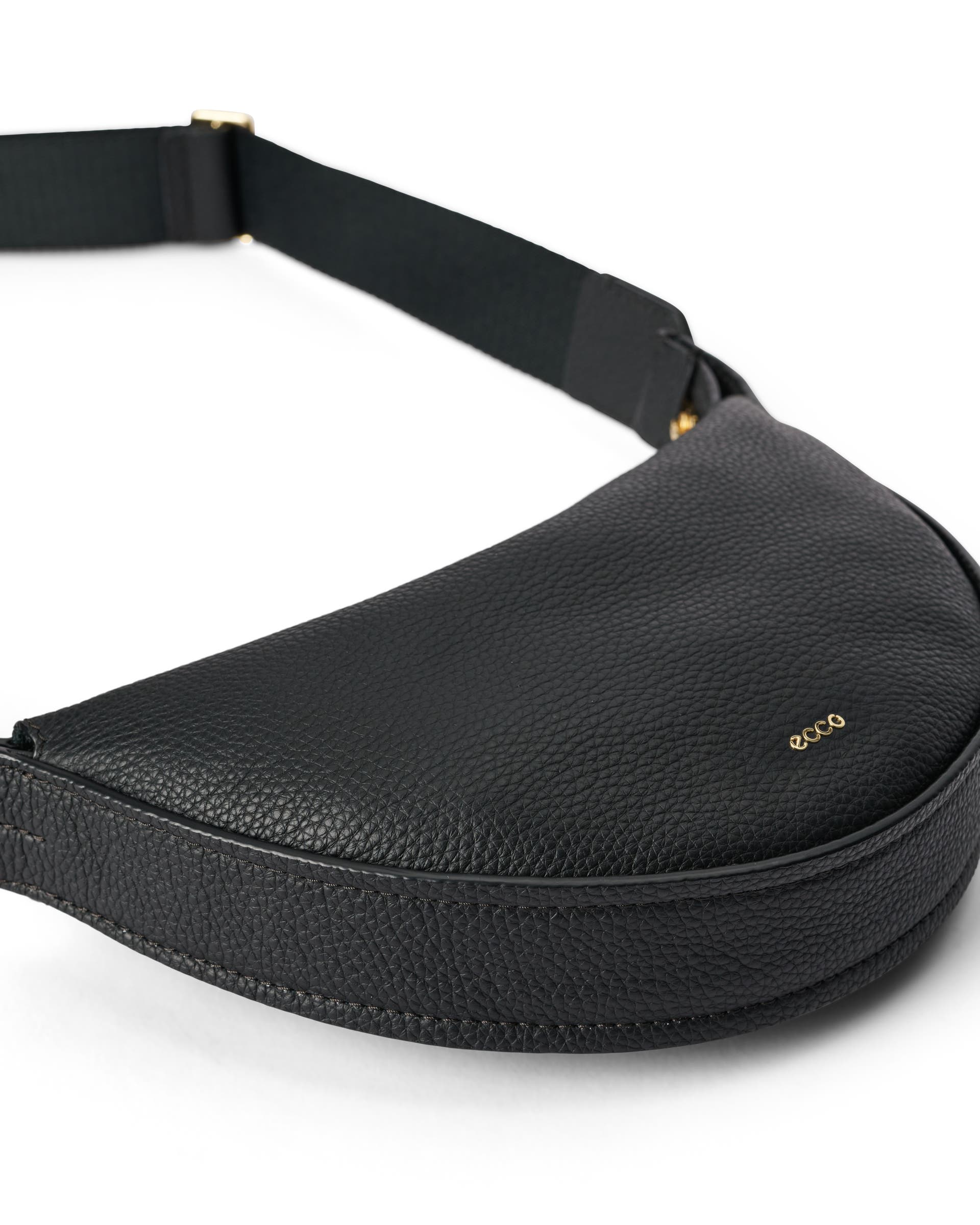 ECCO® Fortune Pebbled Leather Crossbody Bag - Black - Detail-2