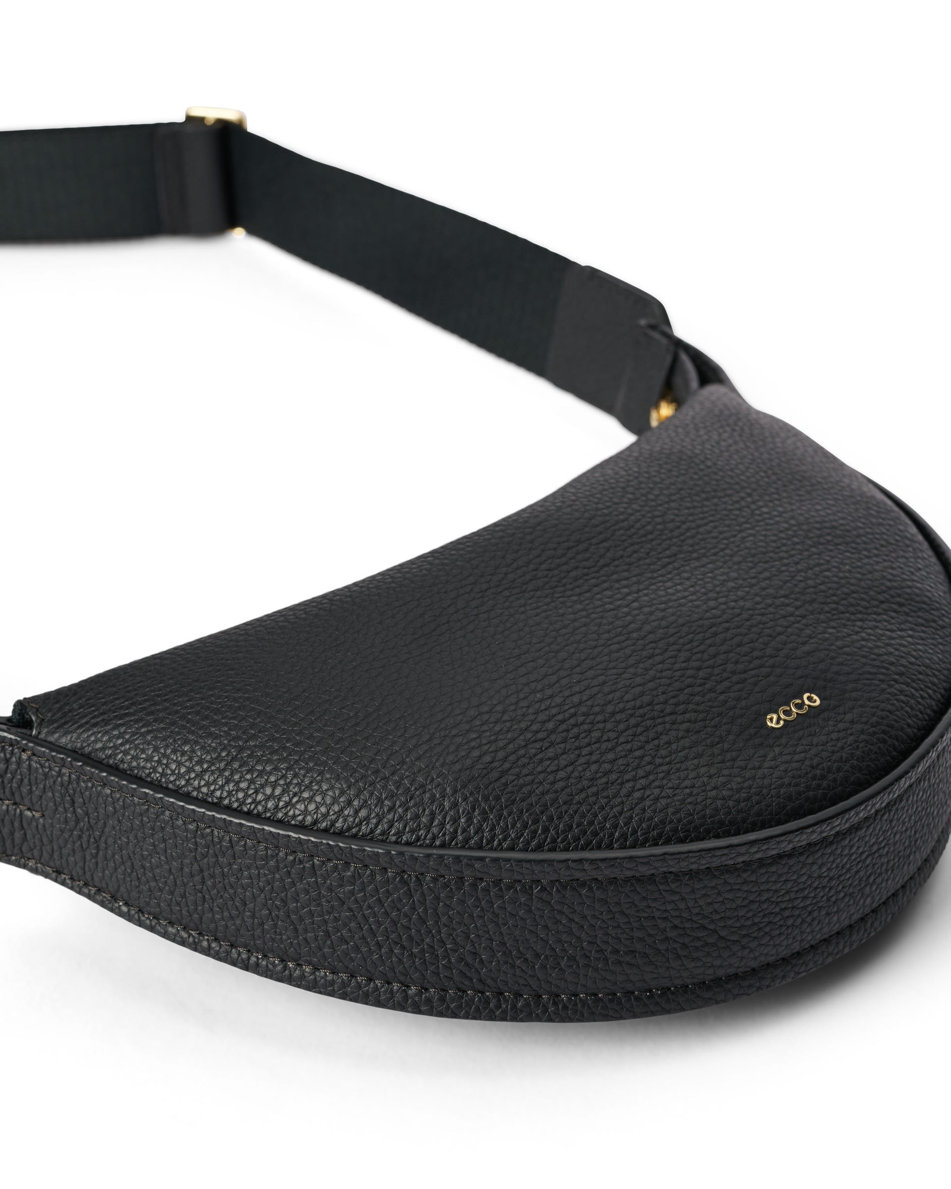 ECCO Fortune Small Soft Pebbled レザークロスボディバッグ - ブラック - Detail-2