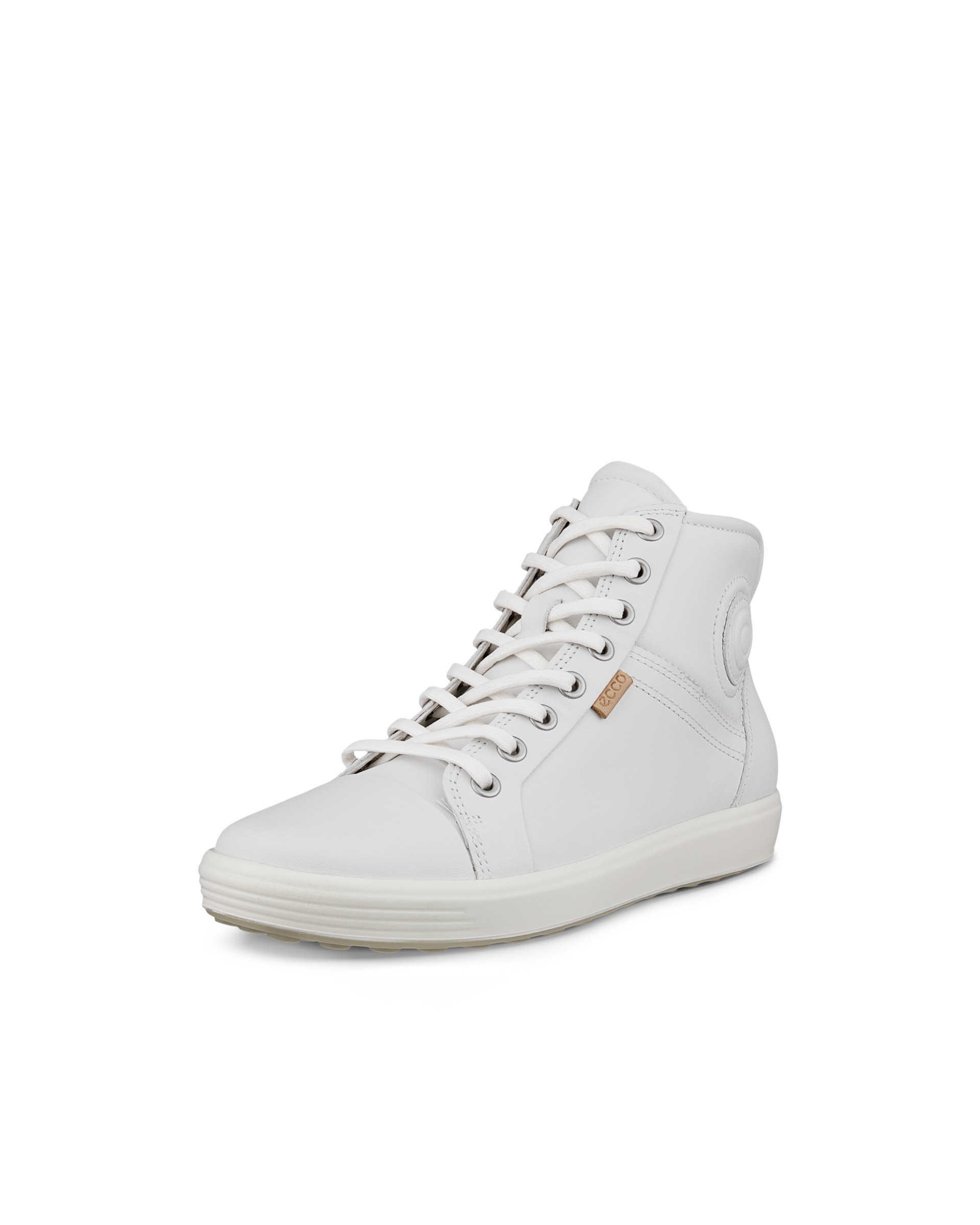 ECCO® Soft 7 baskets montante en cuir pour femme - Blanc - Main